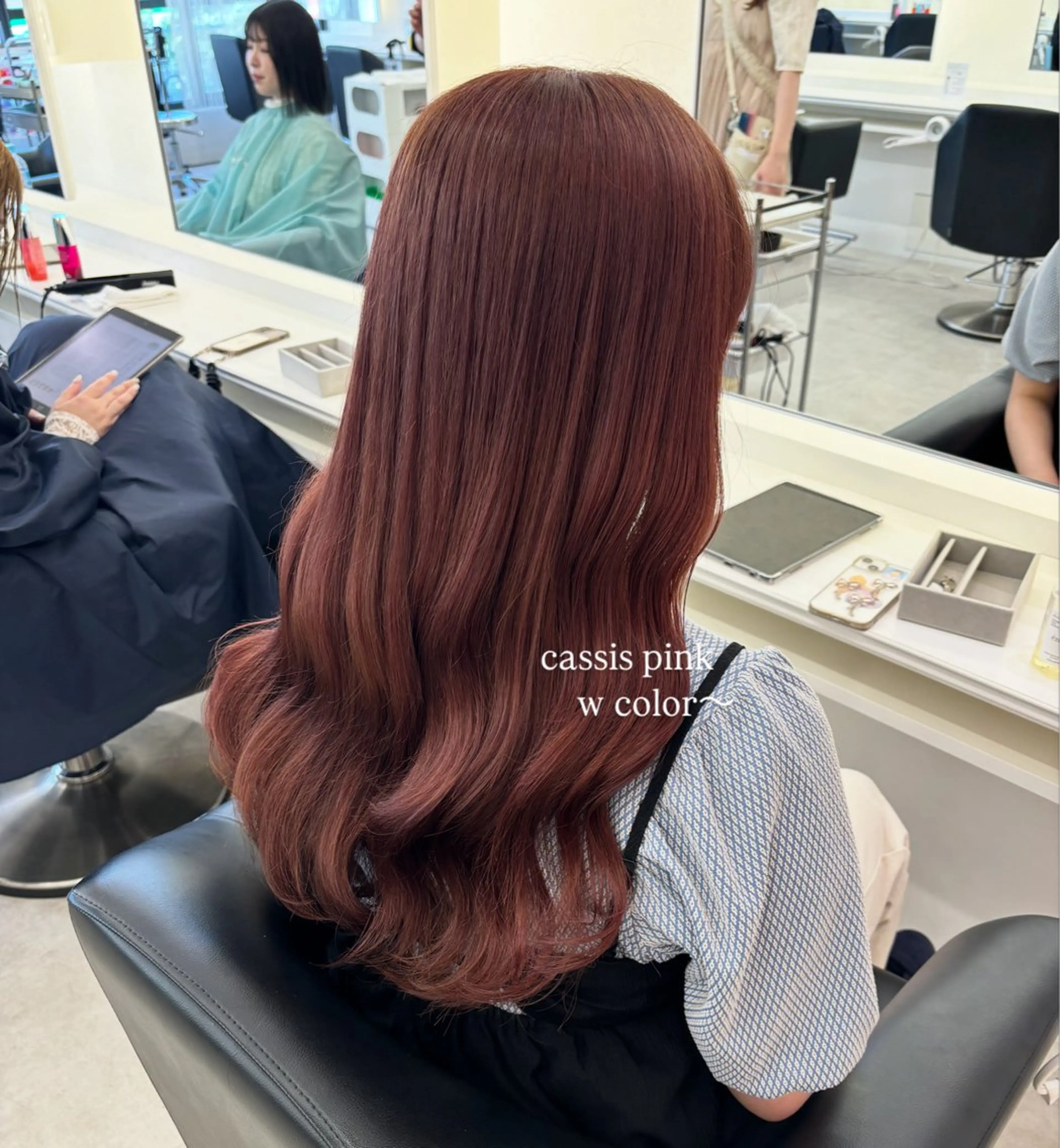 セミロング カラー ピンクカラー ヘアカラー Parve Mix/ 平 奈果🎀のヘアスタイル