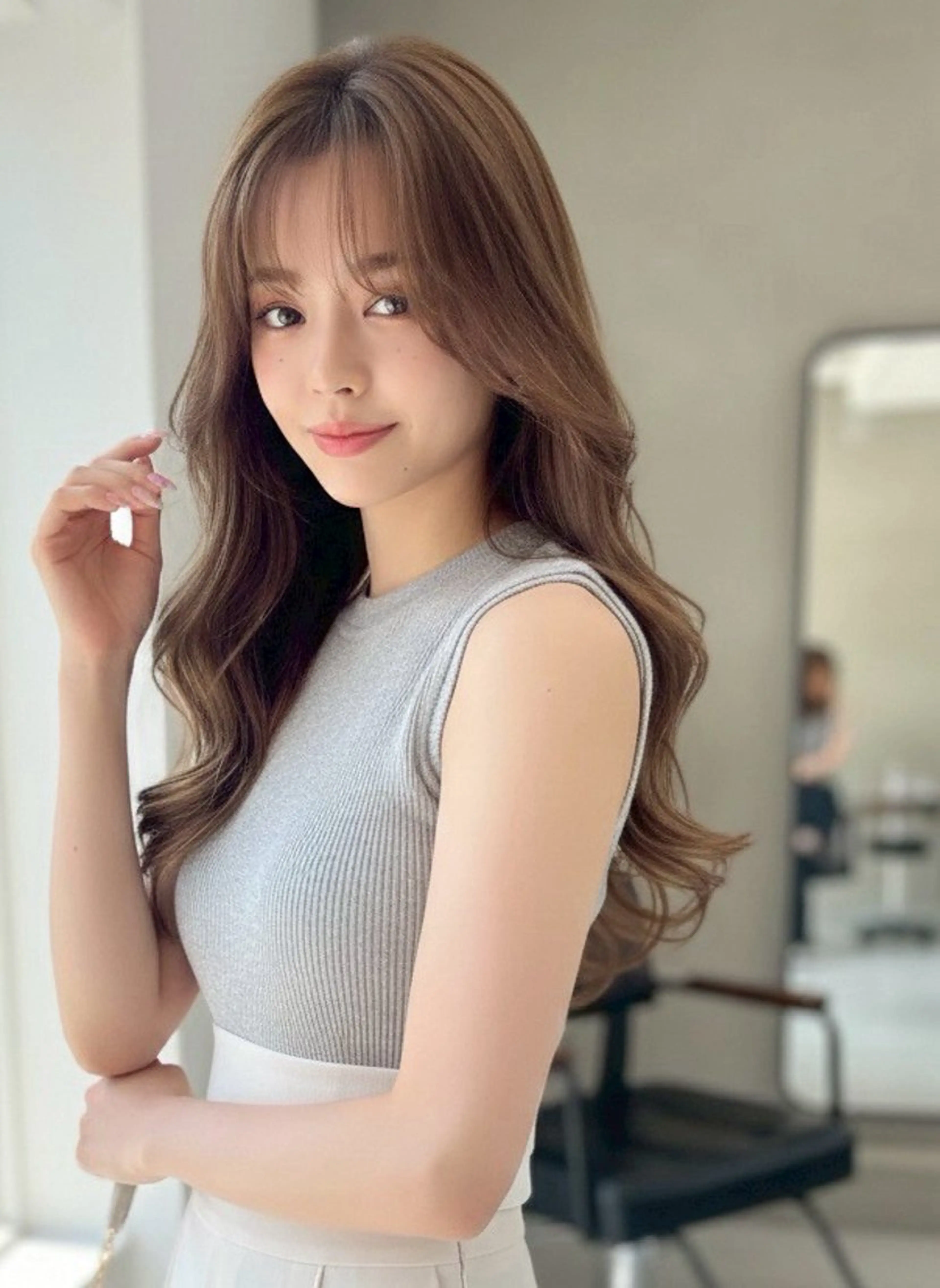 セミロング カラー カット ヘアカラー トリートメント 【銀座】艶髪/上品な カラー特化/涼/駅近のヘアスタイル