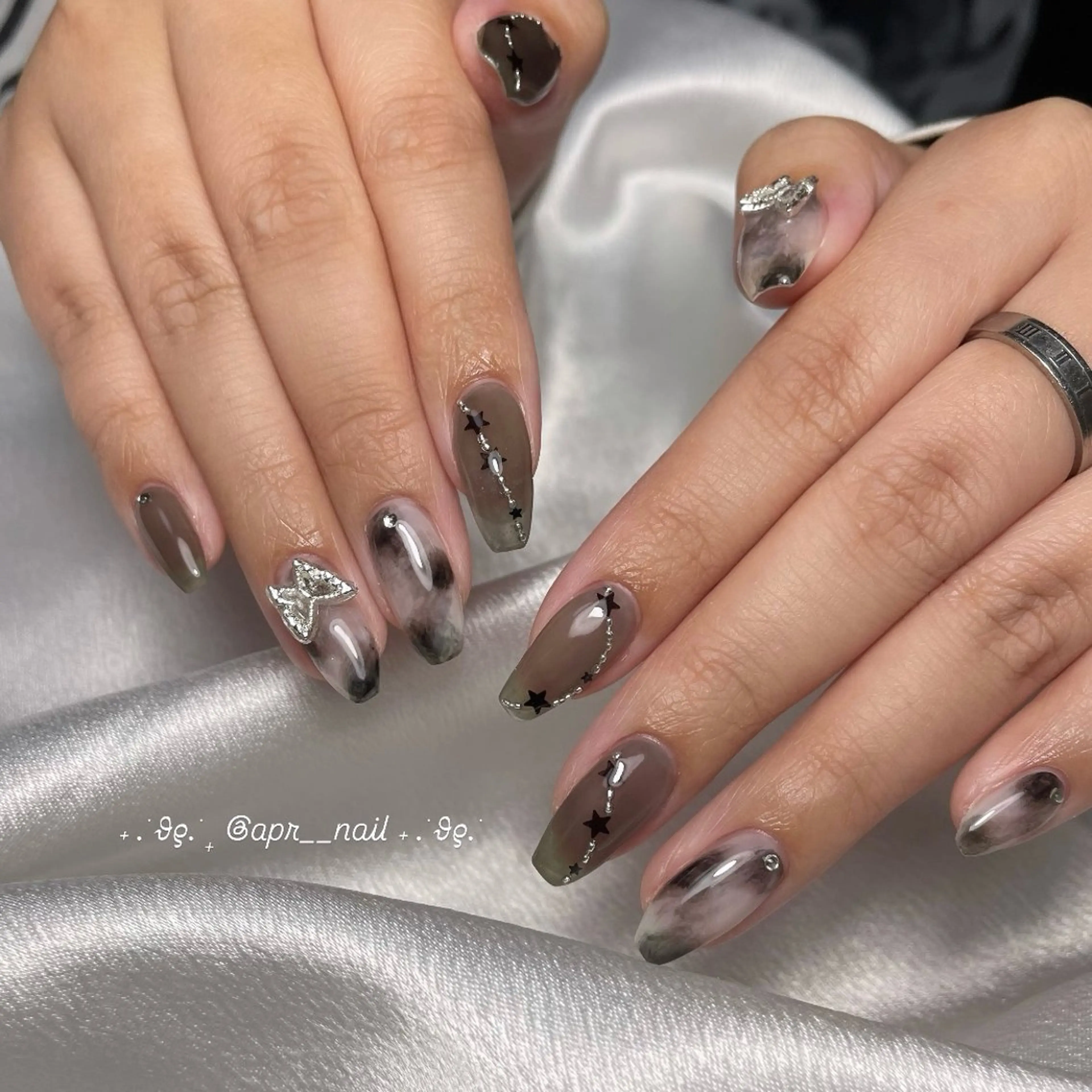 ネイル 大理石ネイル(マーブル) ハンドネイル Nailsalon apricotのネイルデザイン