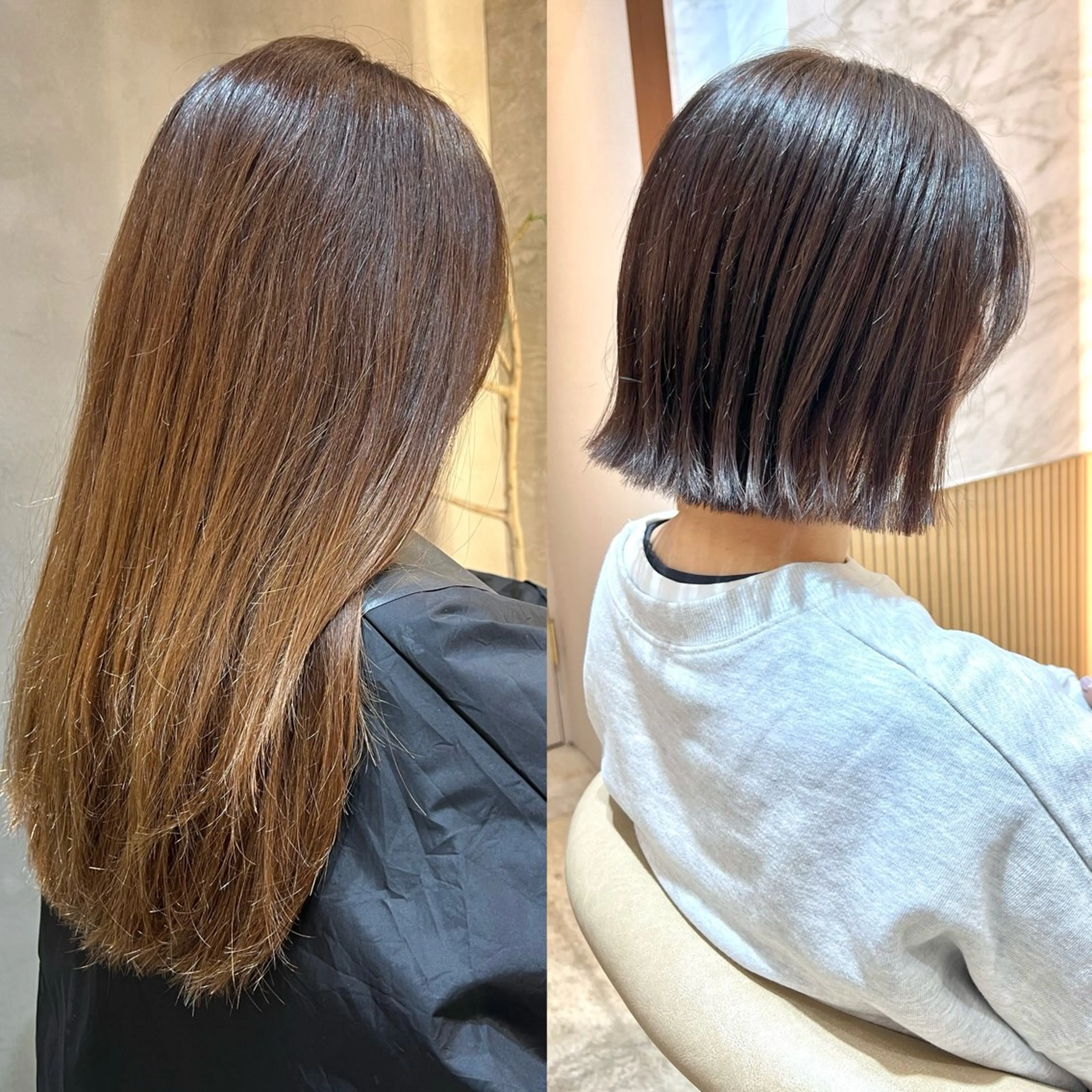 ミディアム カラー カット ヘアカラー トリートメント 韓国ヘア♡おくれ毛♡ ボブ♡sayakaのヘアスタイル