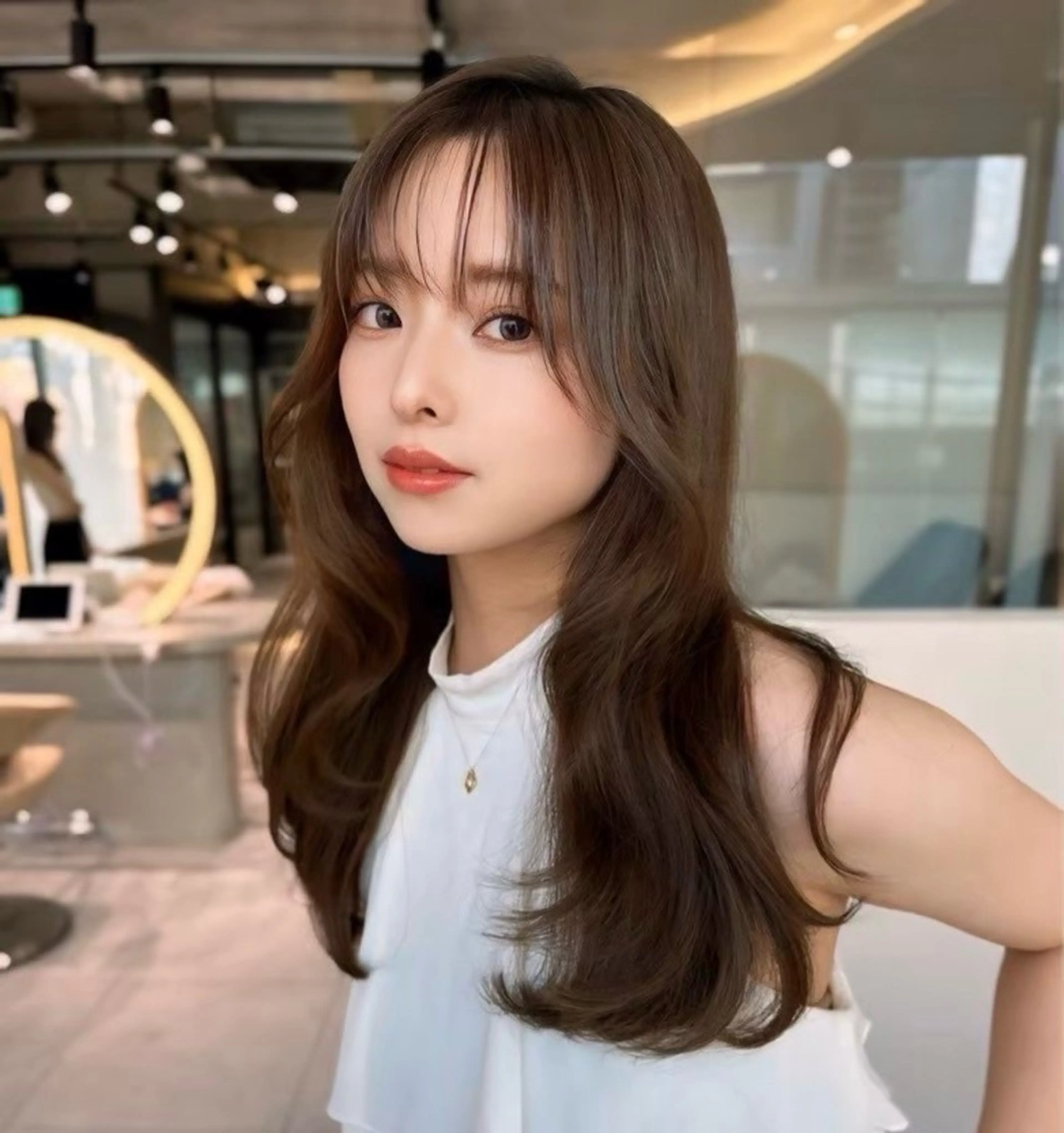 ロング ピンクラベンダー レイヤーカット ヘアカラー 🎀透明感カラー shizuka🎀のヘアスタイル