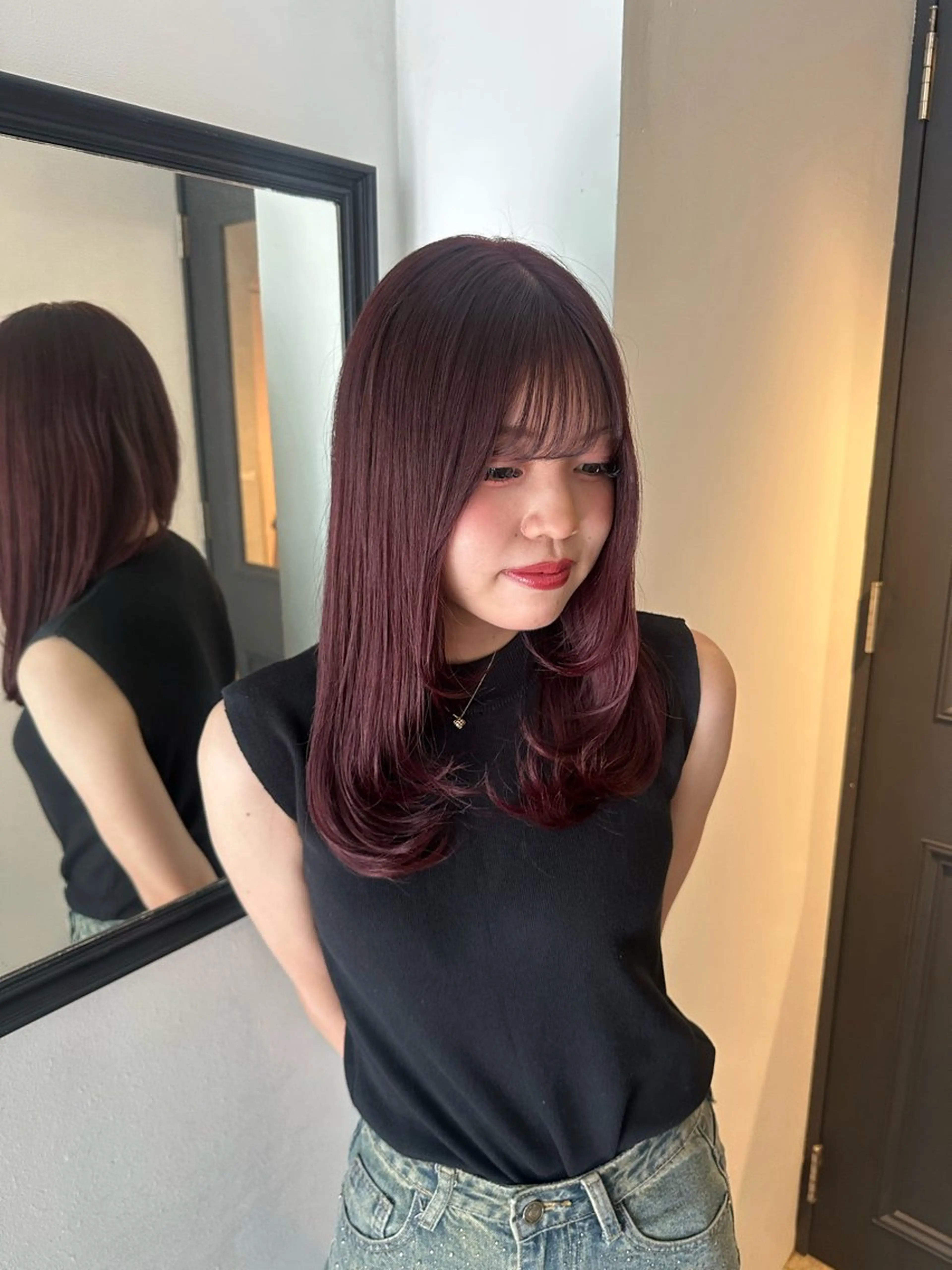 ミディアム カラー riho🎀 / 梅田美容室のヘアスタイル