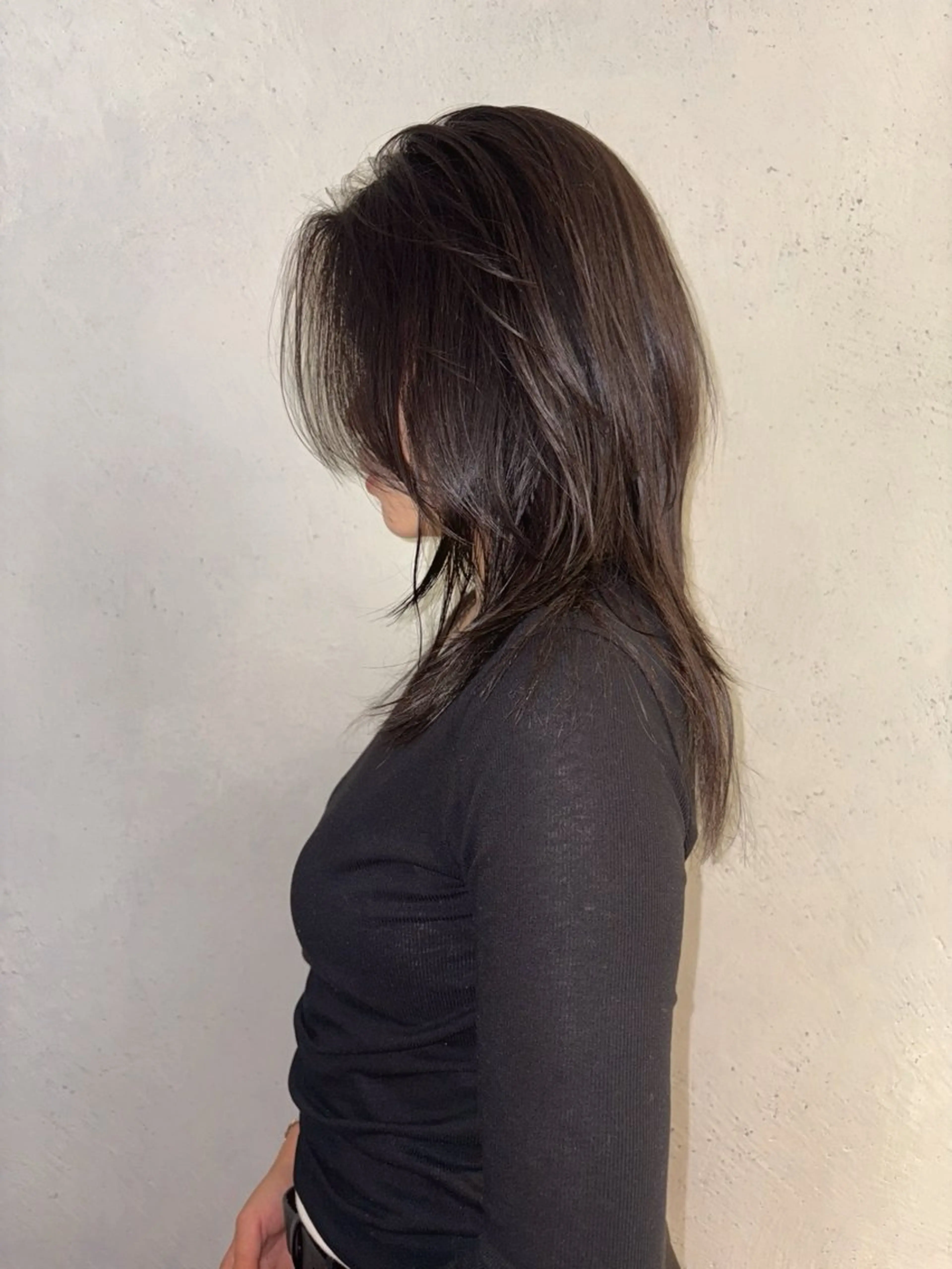 セミロング 韓国風ヘア レイヤーカット カット トリートメント 吉武 茂暉のヘアスタイル