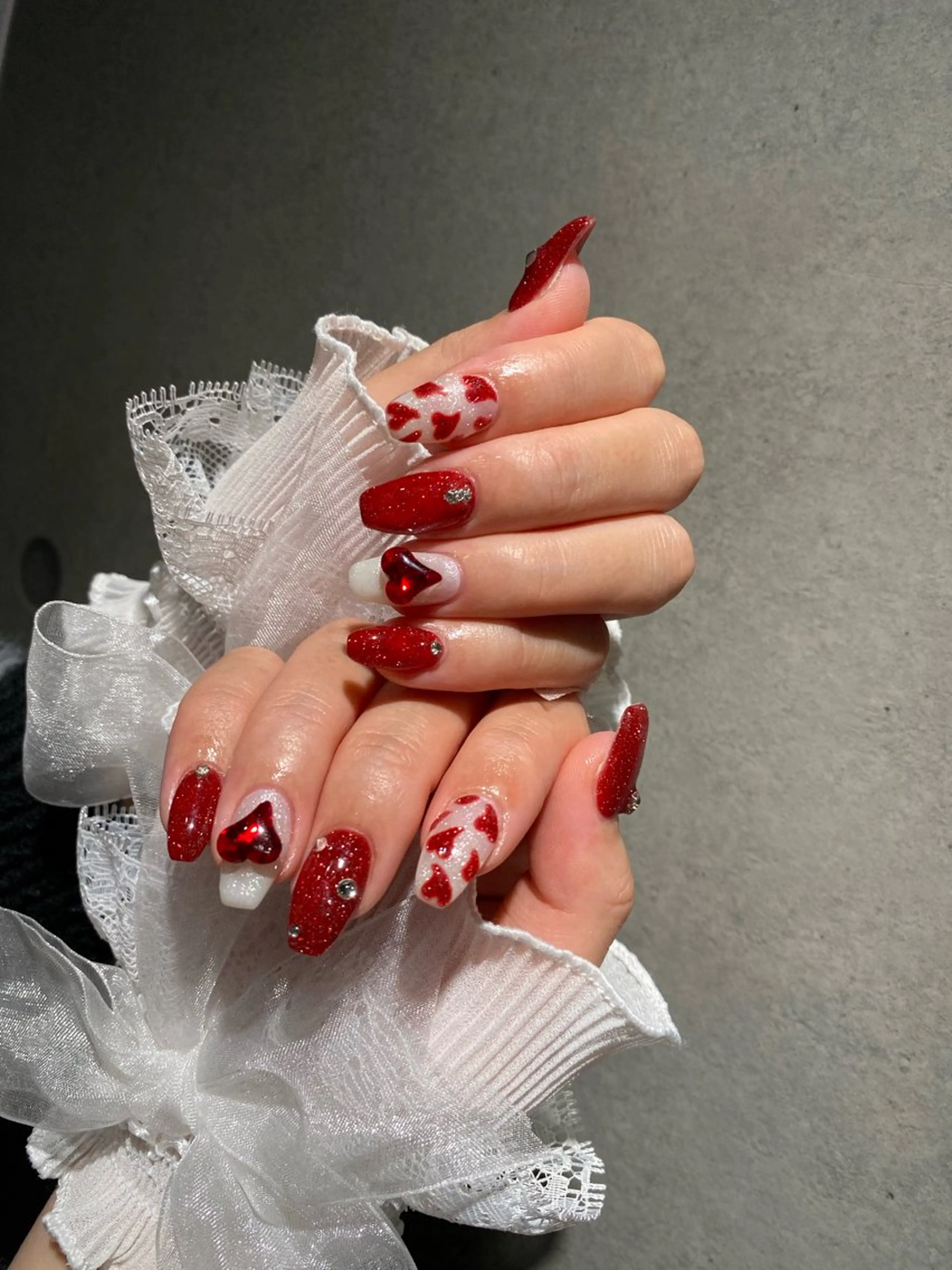 ネイル I-nailロング /ワンホン/キラキラのネイルデザイン