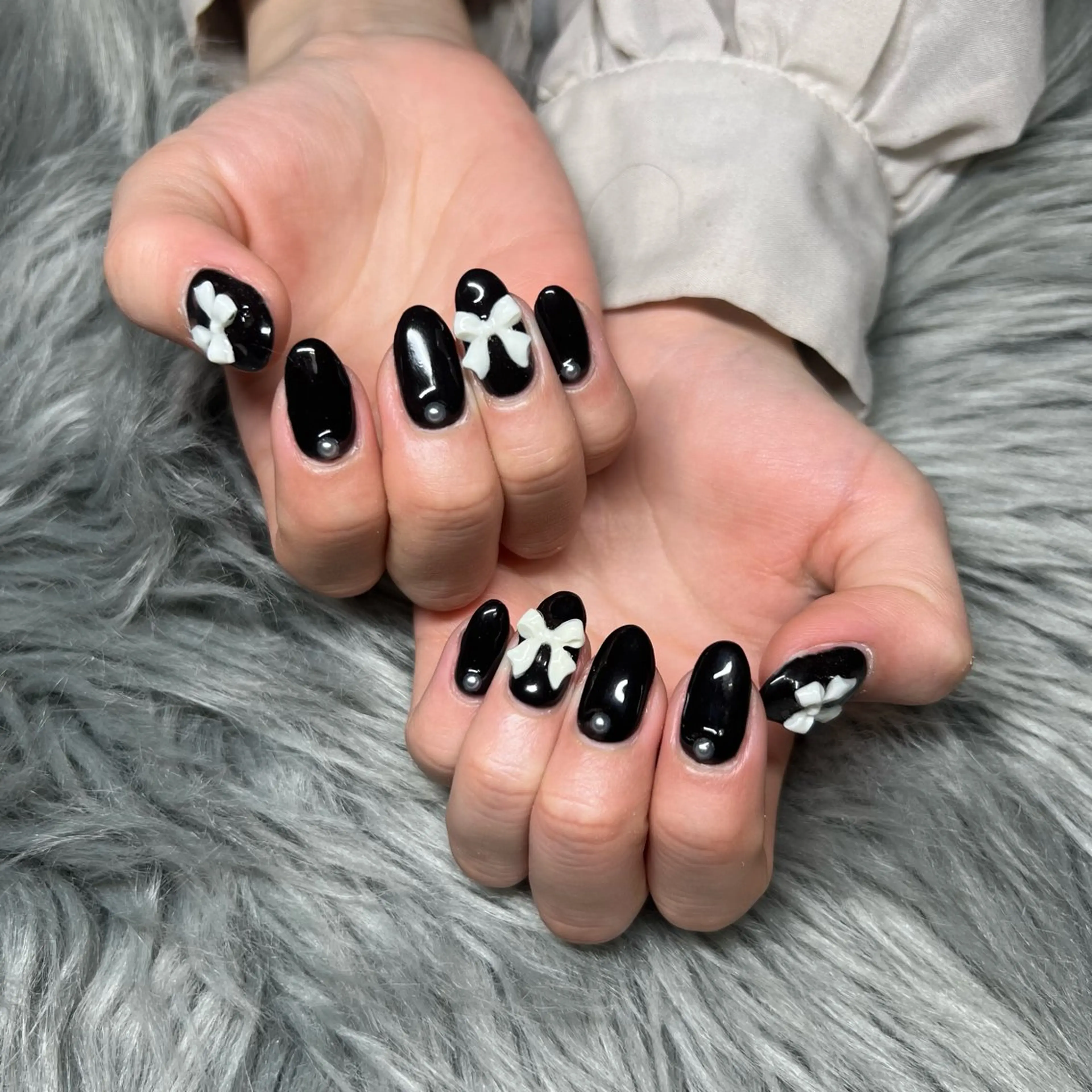 ネイル 韓国ネイル リボン ハンドネイル ulysses nailsalonのネイルデザイン