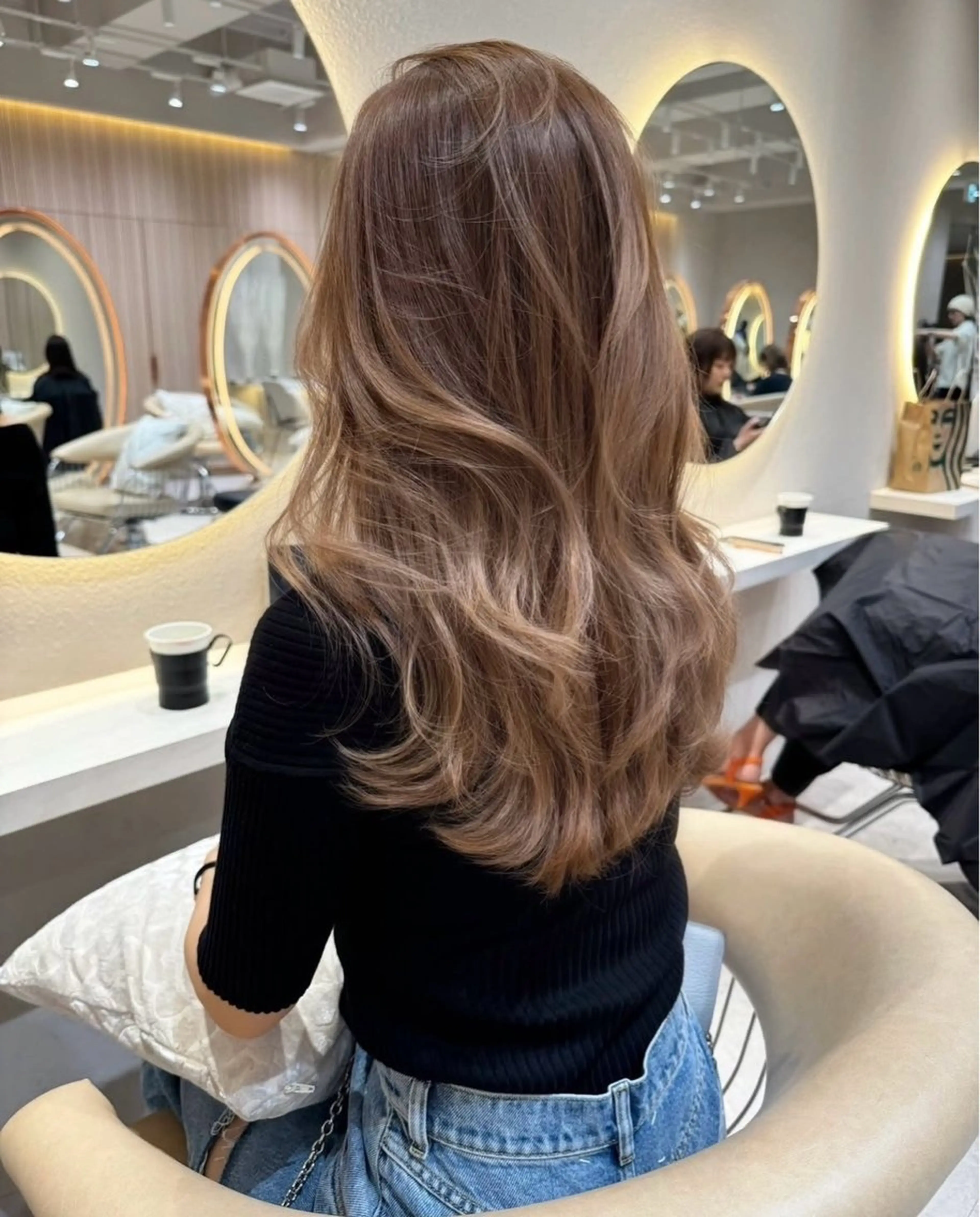 セミロング ヘアカラー トリートメント 透明感カラー/髪質 改善/里奈のヘアスタイル