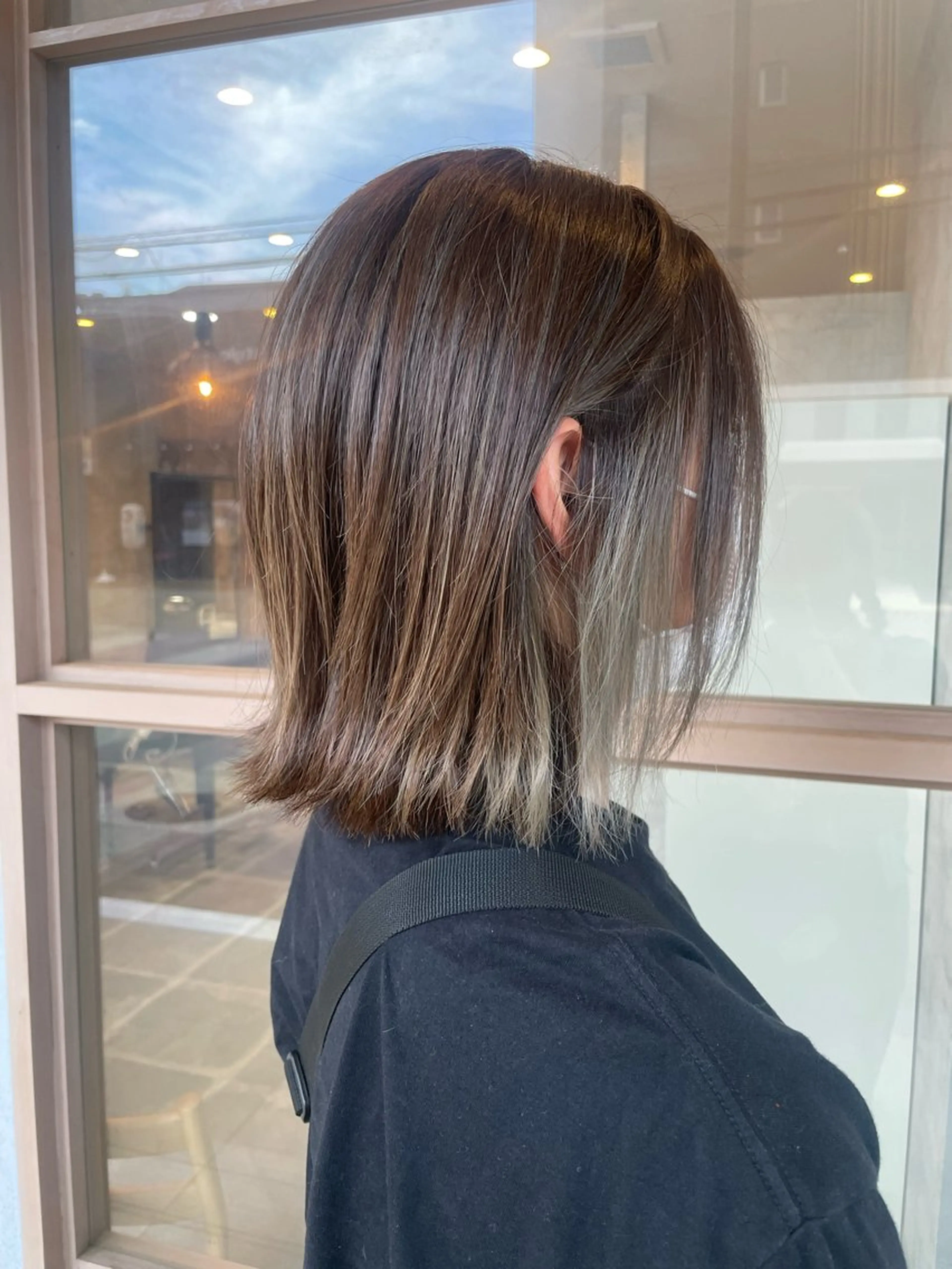 ミディアム カラー インナーカラー 外ハネヘア 骨格似合わせカット✨ 林 まどかのヘアスタイル