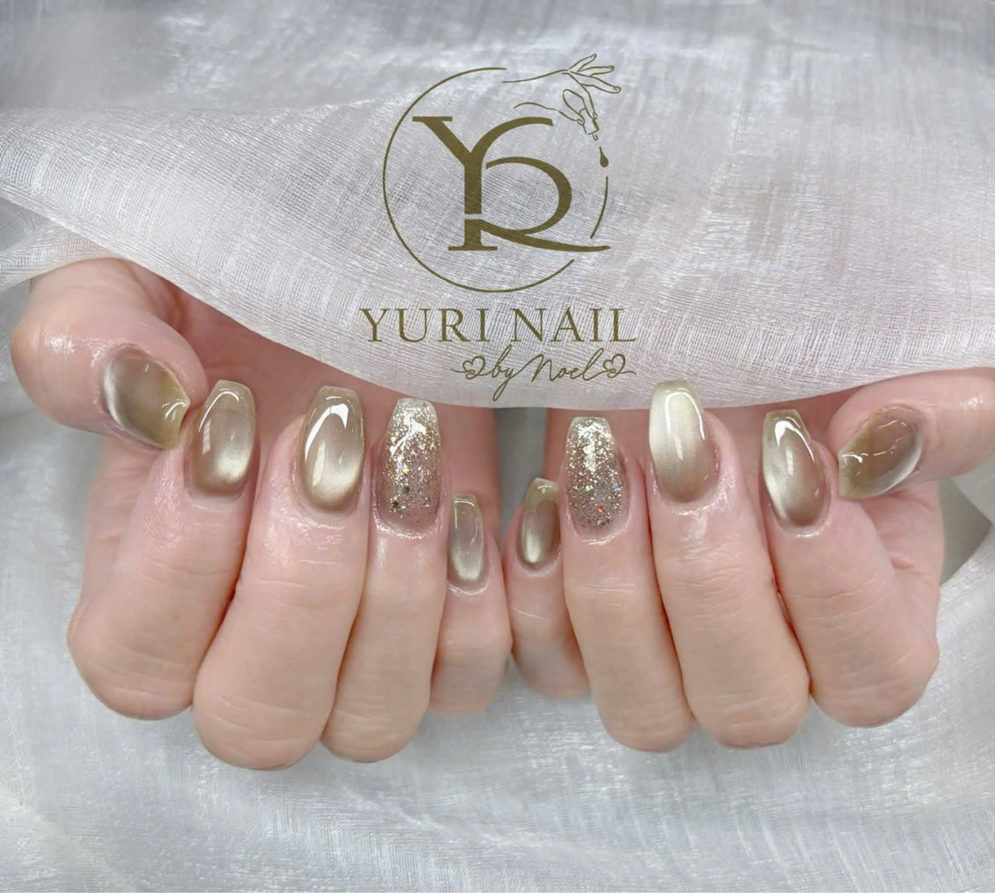 ネイル チークネイル フットネイル フレンチネイル グラデーション キラキラネイル ハンドネイル フットネイル ハンドケア YURI Nail Salon Funabashi所属・YURI Nail Funabashiのネイルデザイン