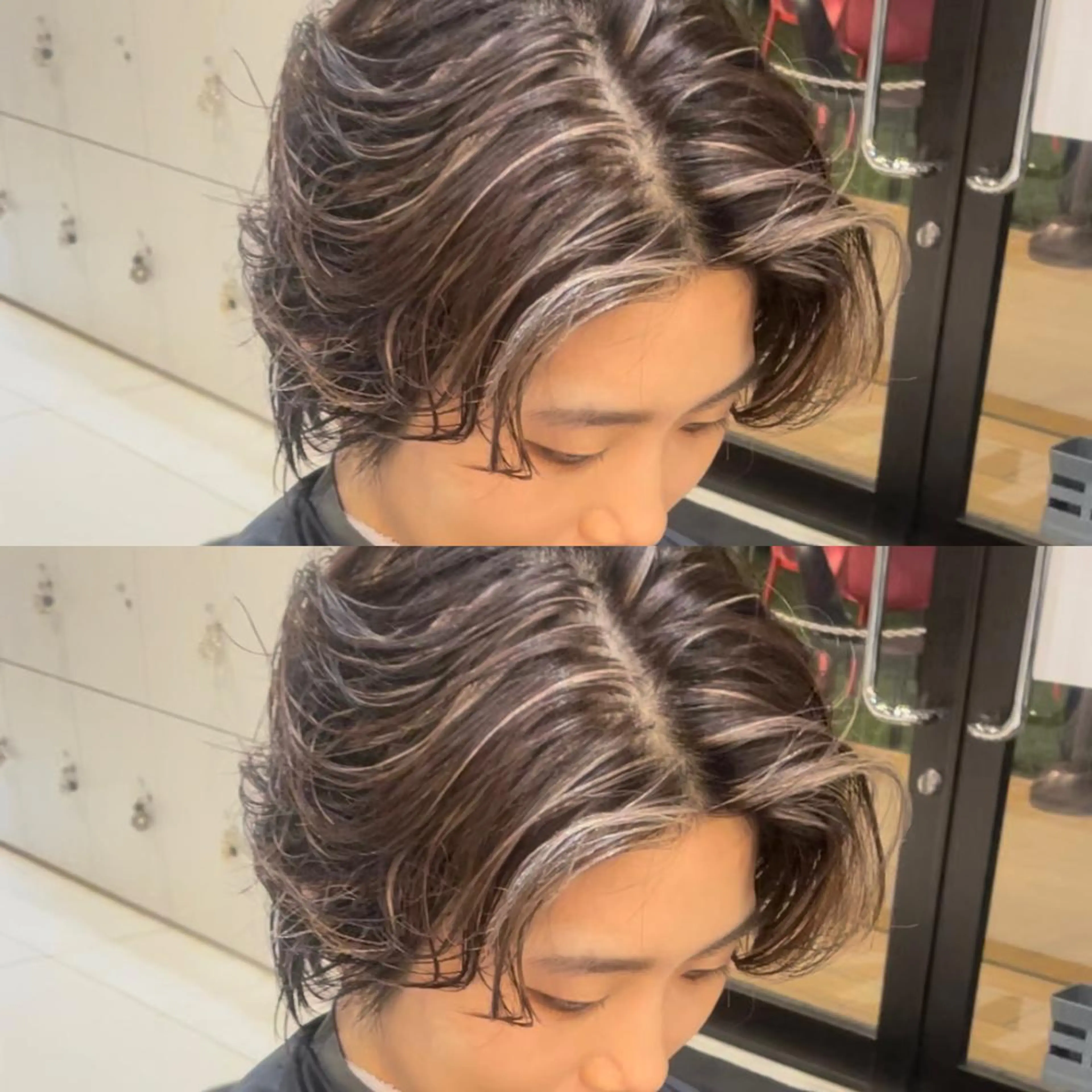 ショート カラー メンズ メンズハイライト ハイライトカラー 外国人風カラー ハイライト カット ヘアカラー トリートメント メンズヘア特化 崎田 成人のヘアスタイル