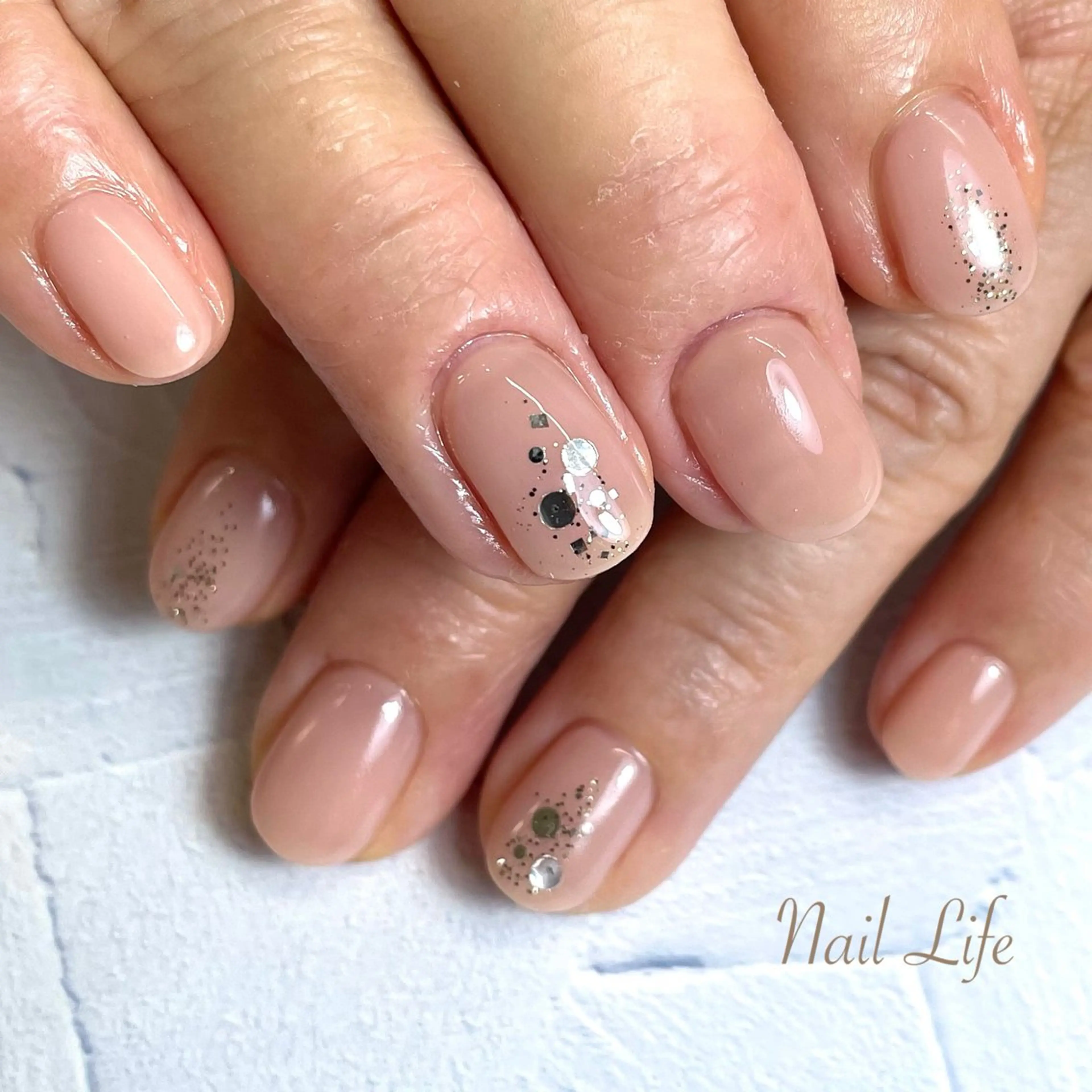 ネイル オフィスネイル ピンク ピンクベージュ 大嶋 めぐみのネイルデザイン