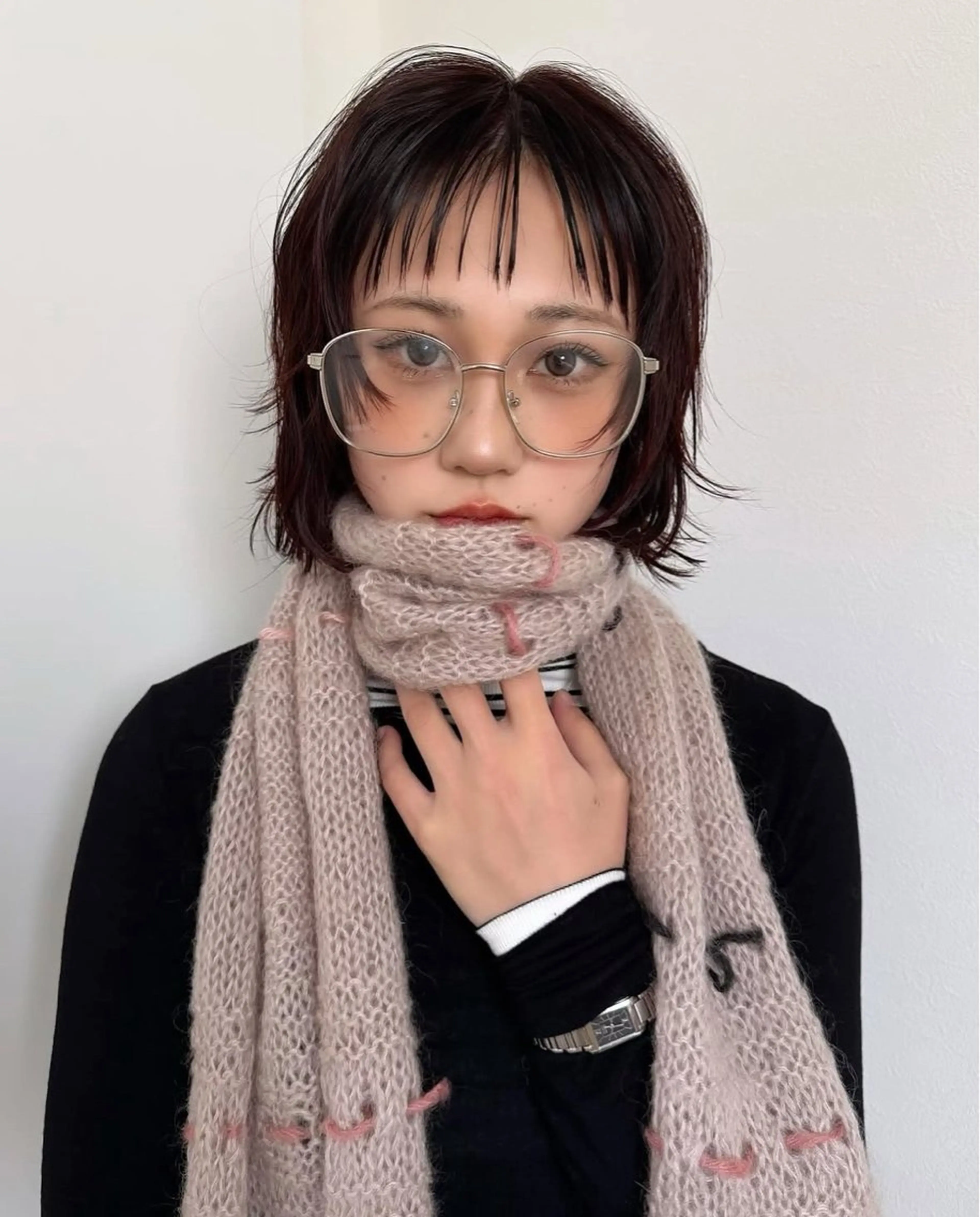 ショート ボブ 顔まわりレイヤー 顔周りカット ハイライト レイヤーカット カット ヘアカラー トリートメント PARKiiiNG 大阪心斎橋/ブリーチのヘアスタイル