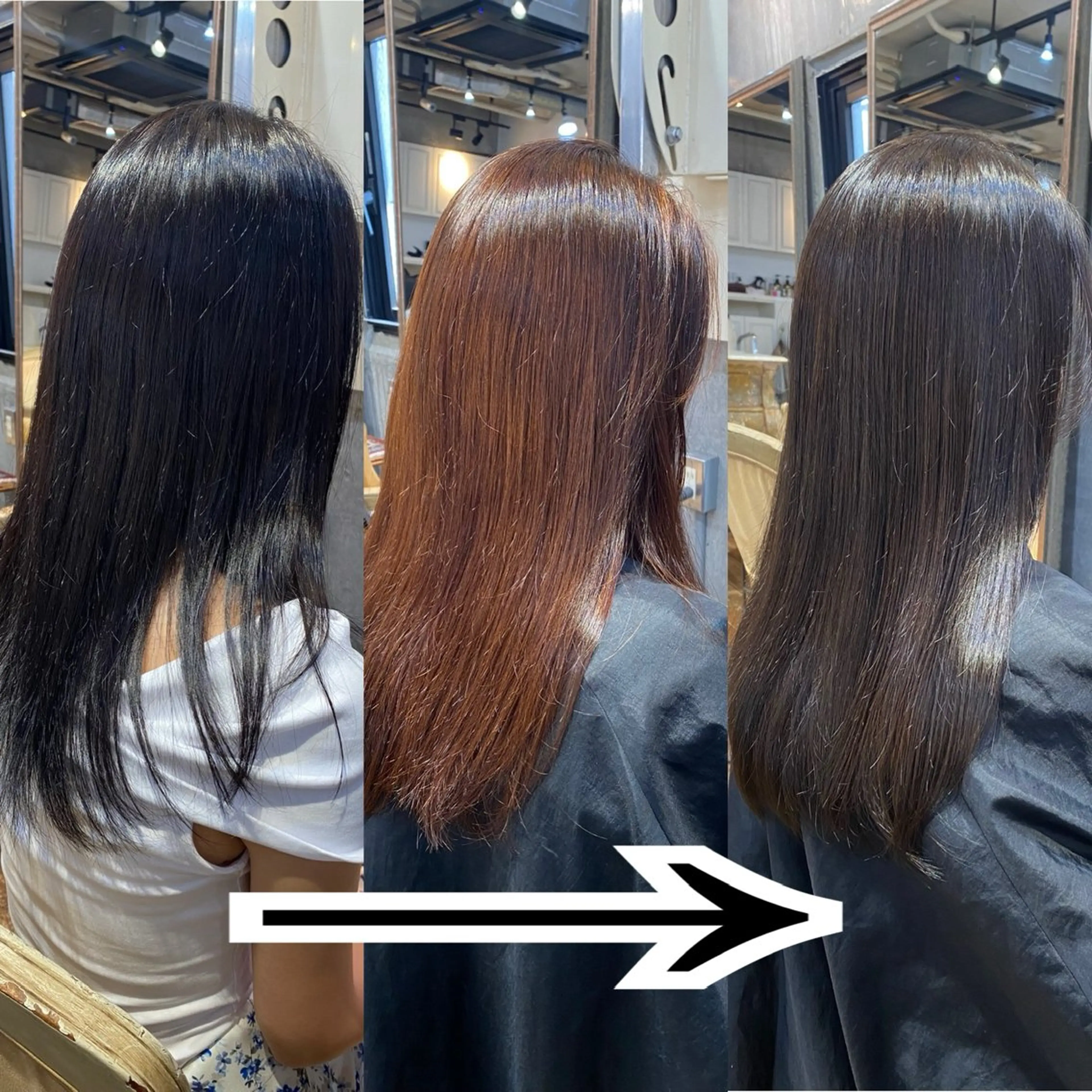 セミロング カラー アッシュ アッシュブラウン ブラウンカラー ヘアカラー トリートメント KAWAHARA YUKIのヘアスタイル