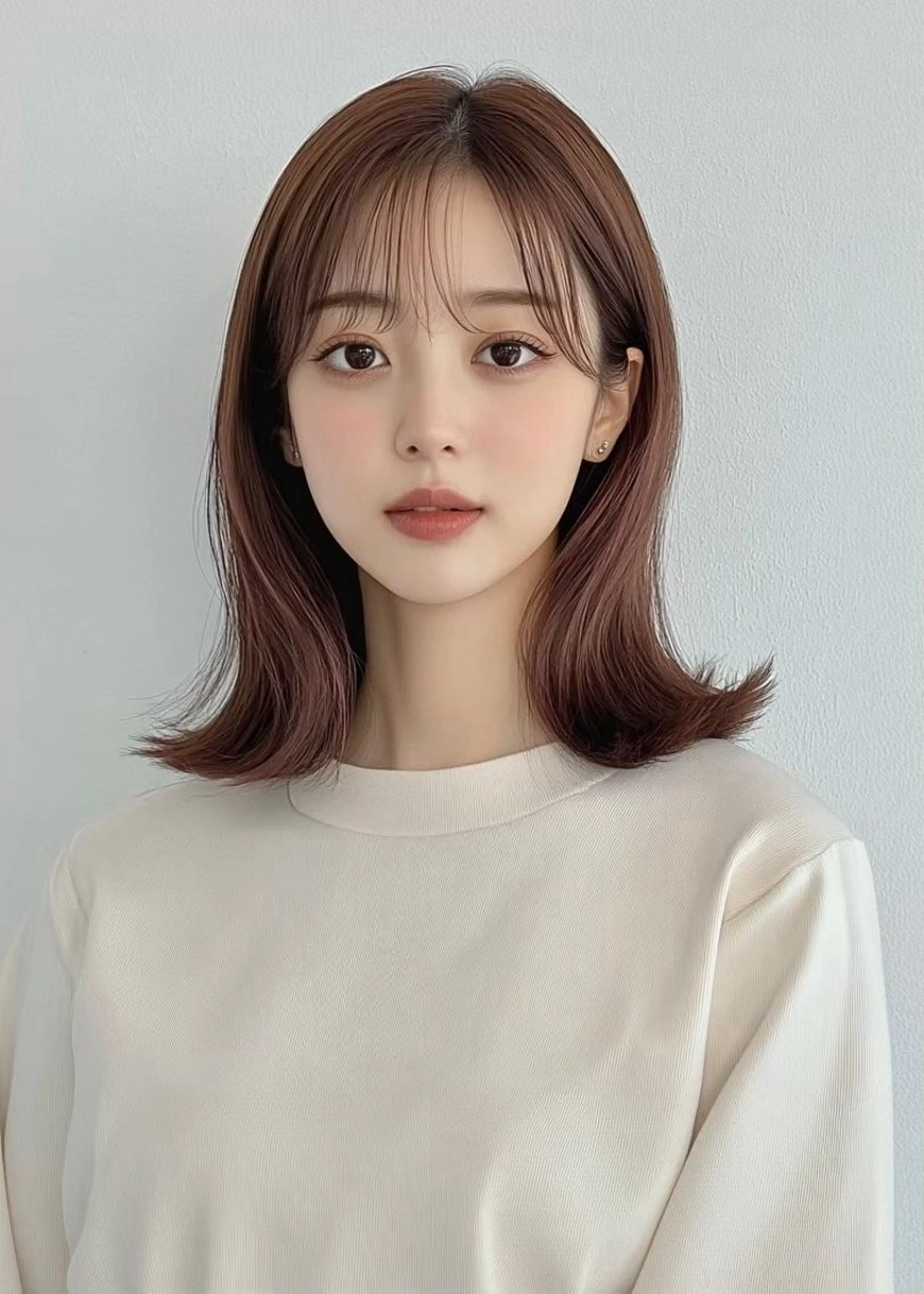 ミディアム カット ヘアカラー トリートメント 韓国風/髪質改善/ ナガヤアキラのヘアスタイル