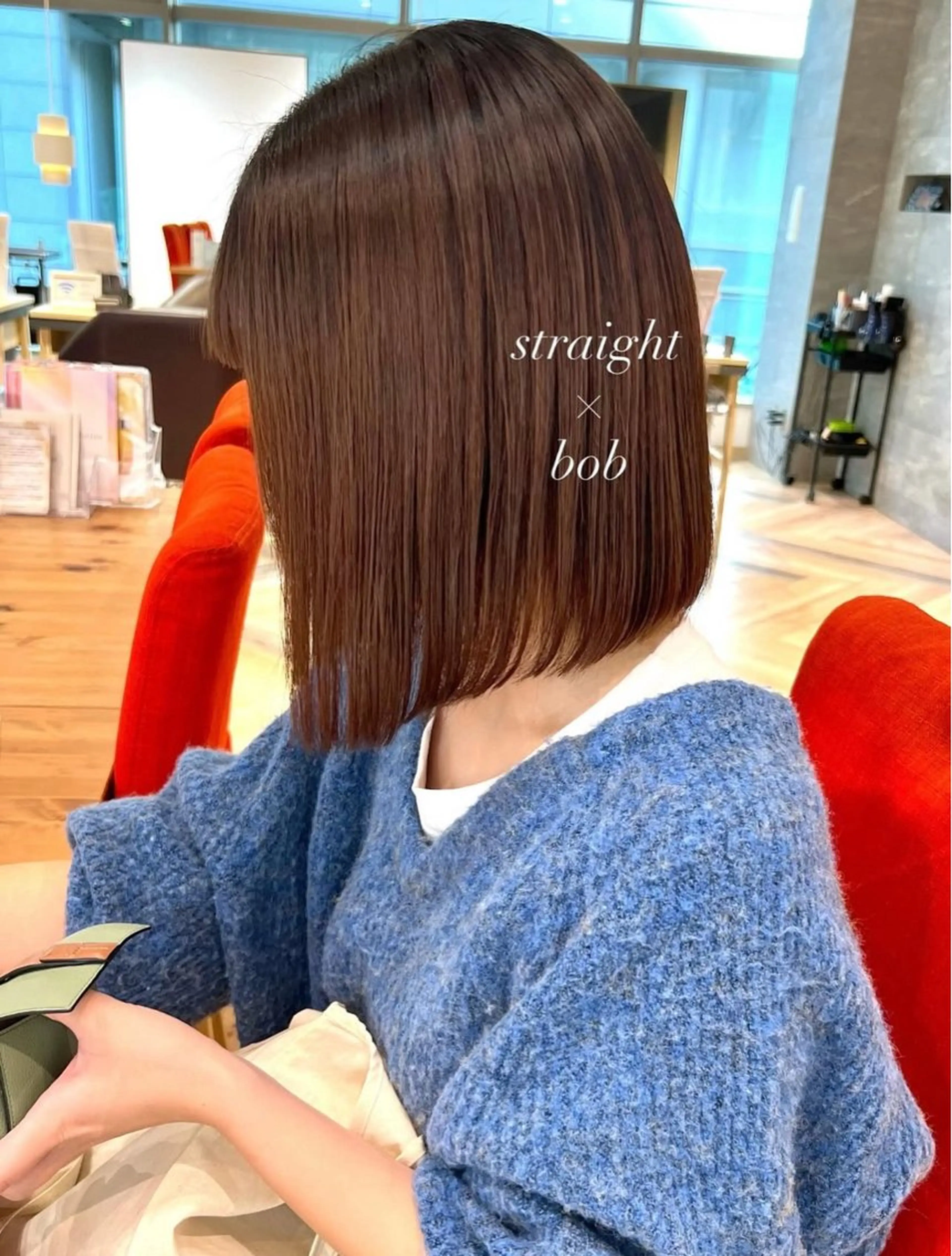 ショート ボブ カット 縮毛矯正 加納千華 /ボブ/ぱつっとボブのヘアスタイル