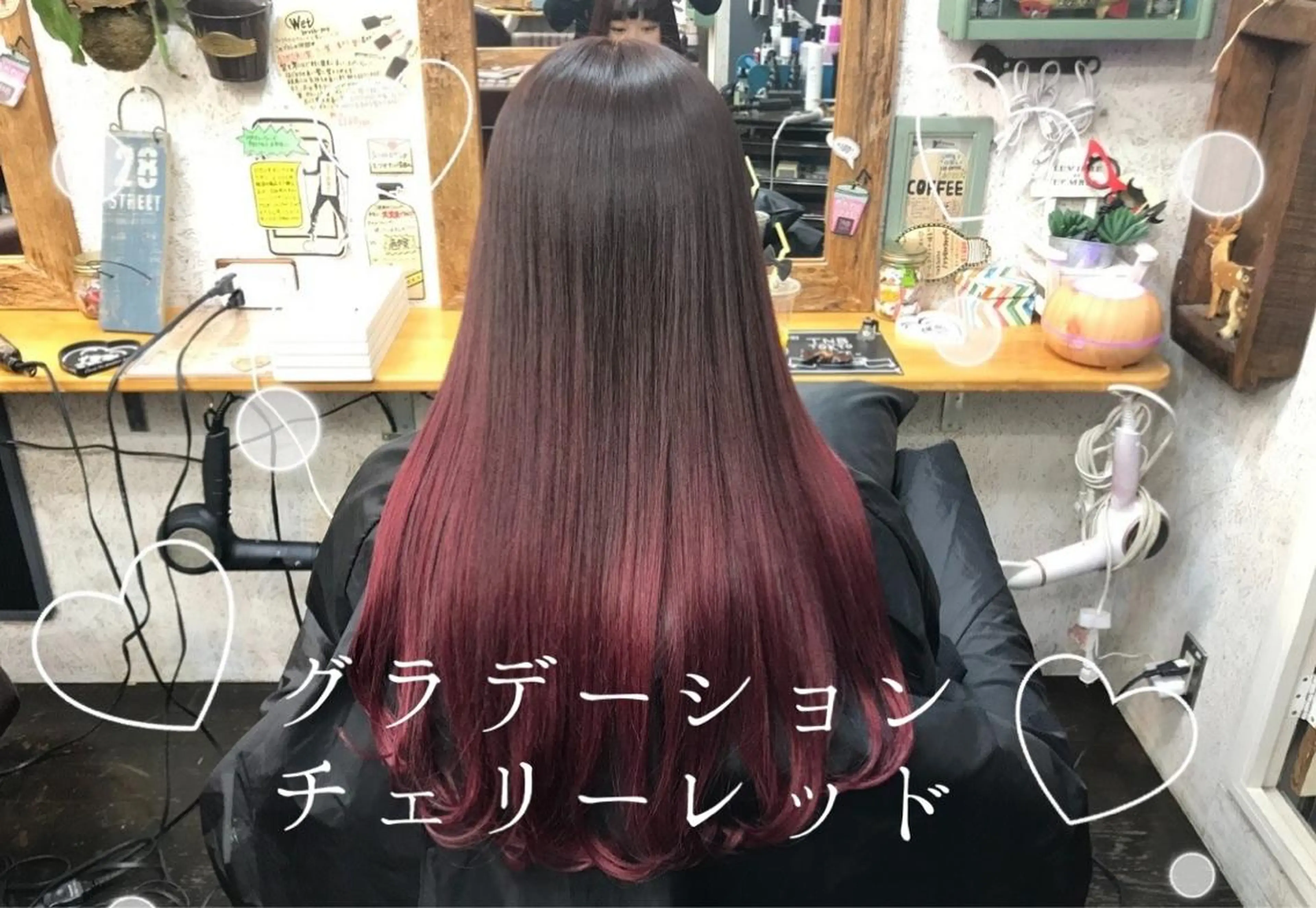 ロング カラー ブリーチ グラデーションカラー レッドカラー ロング カラーモデル募集ෆ‪ ＳＡＥのヘアスタイル