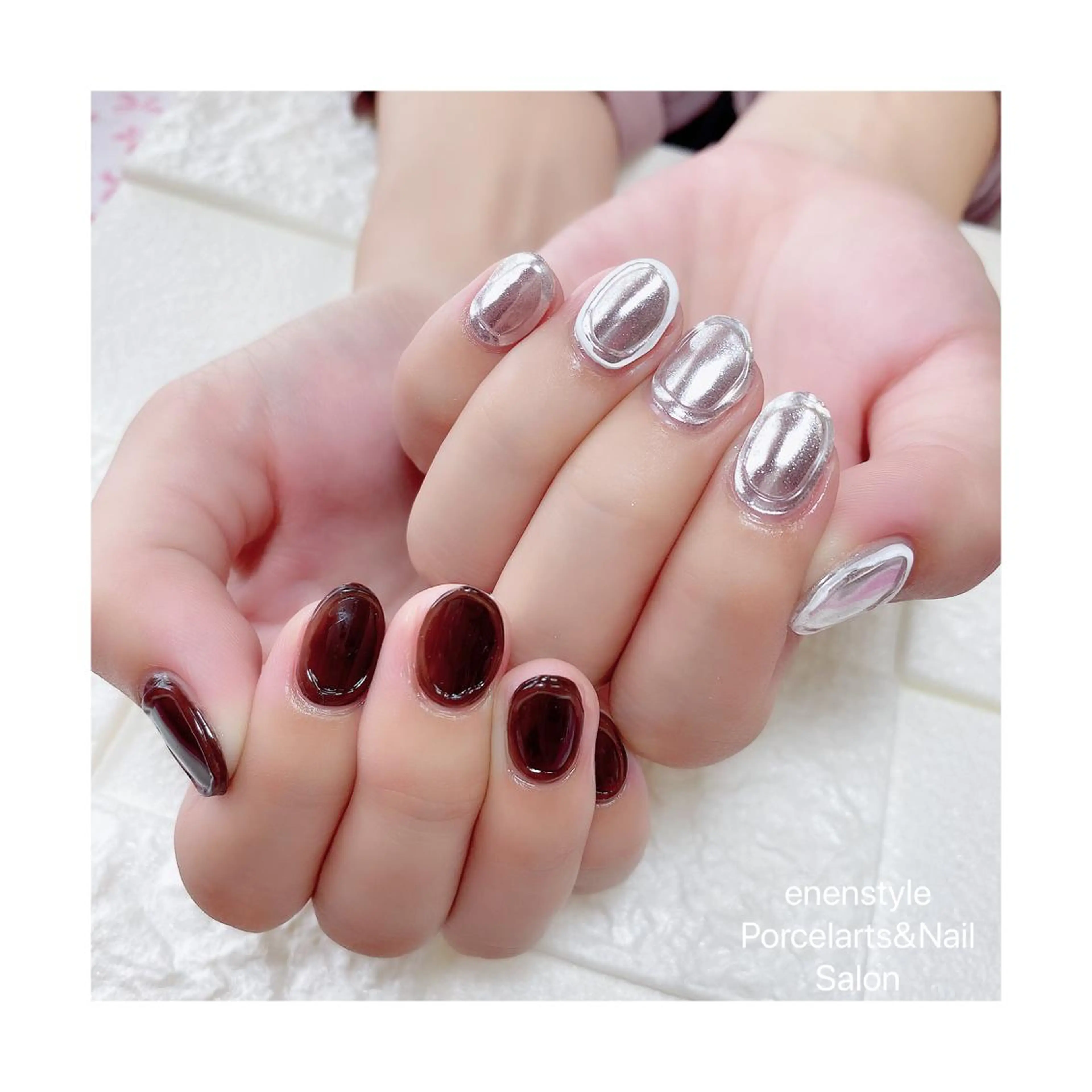 ショート ネイル ハンドネイル 👑enen style👑のネイルデザイン