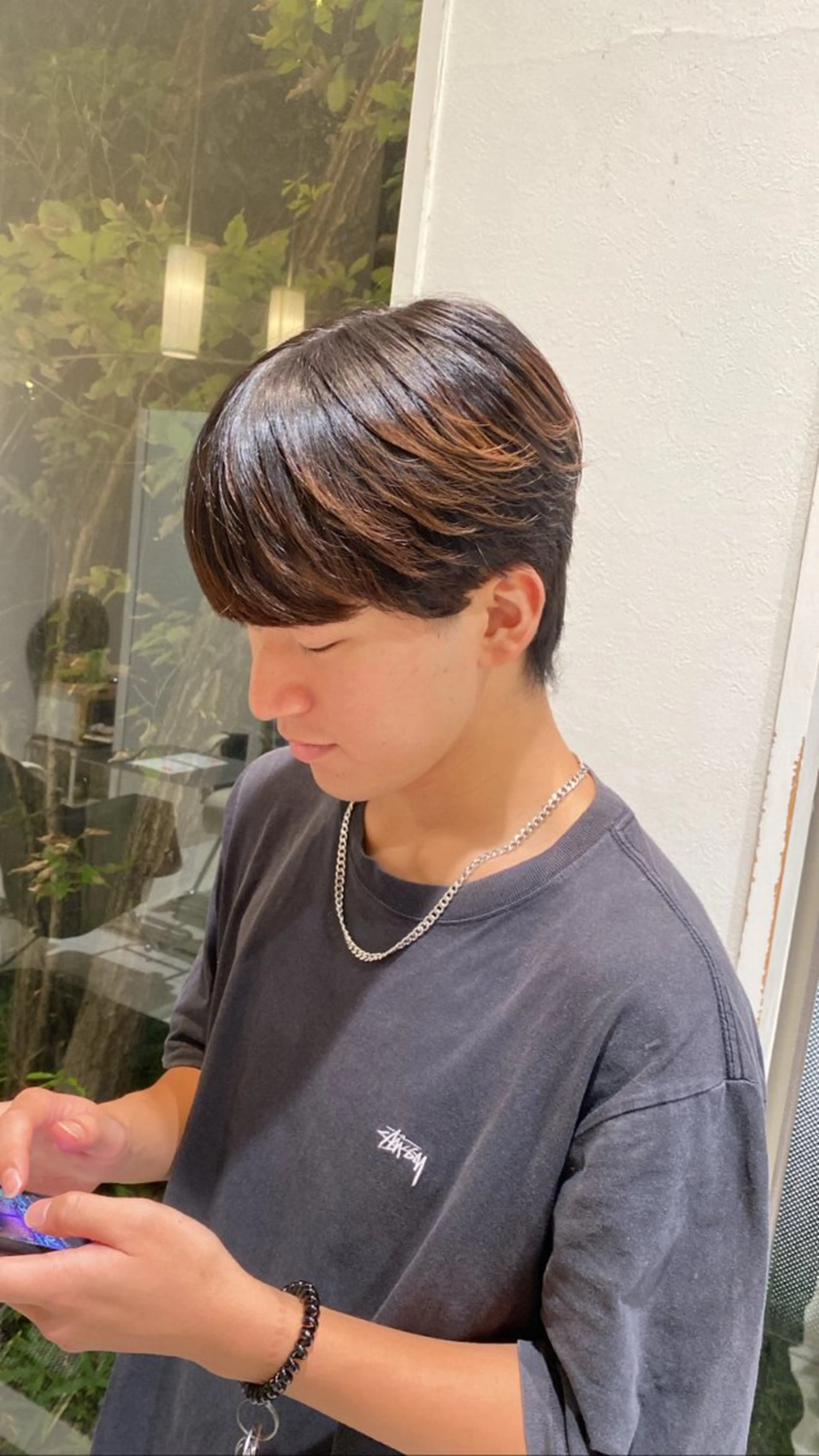 メンズ マッシュウルフ マッシュ シースルーマッシュ メンズウルフカット ウルフカット メンズパーマ特化 福岡正真のヘアスタイル