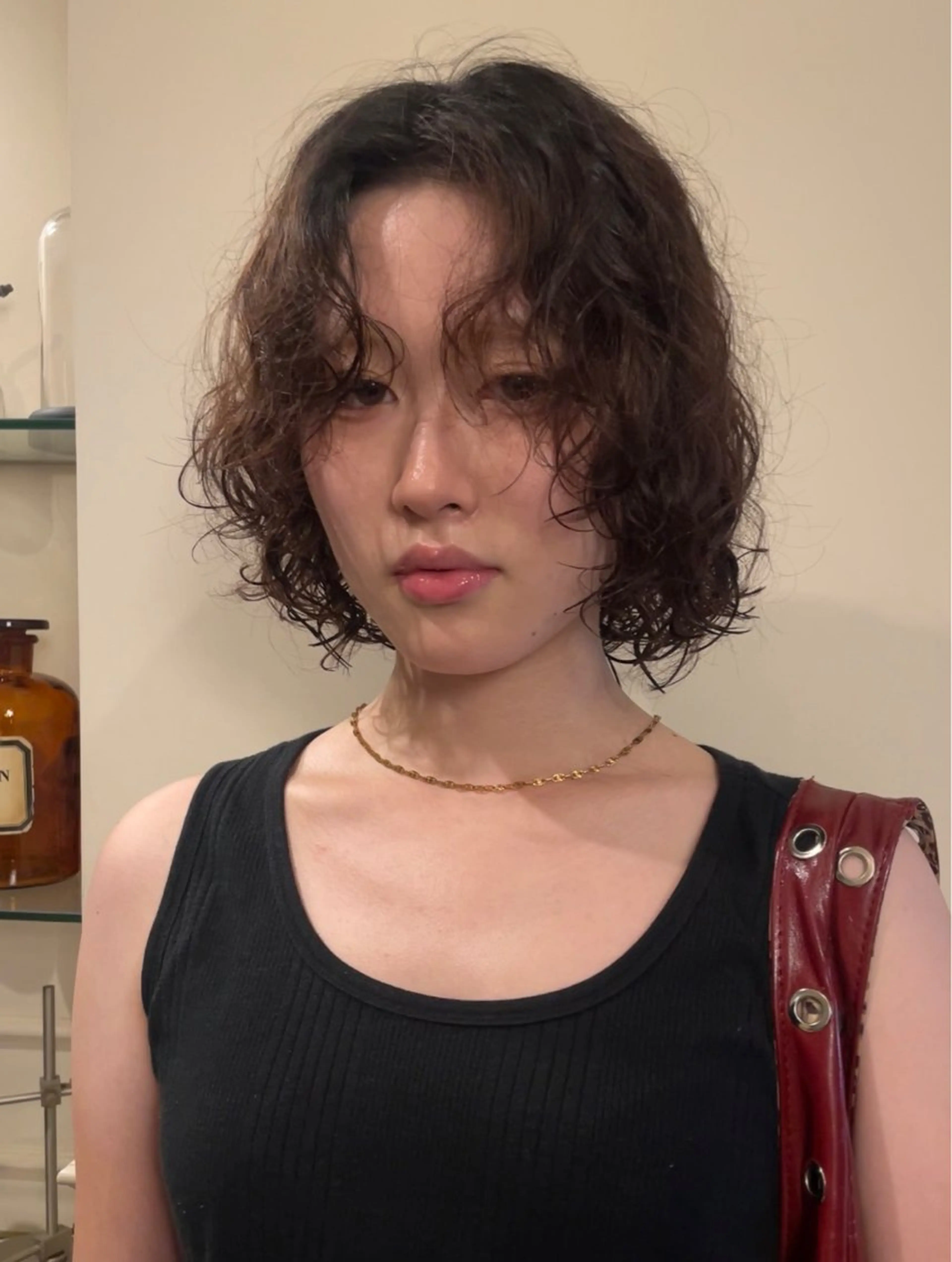 ショート パーマ レイヤーカット パーマ rin🩰ハイトーン /レディースパーマのヘアスタイル