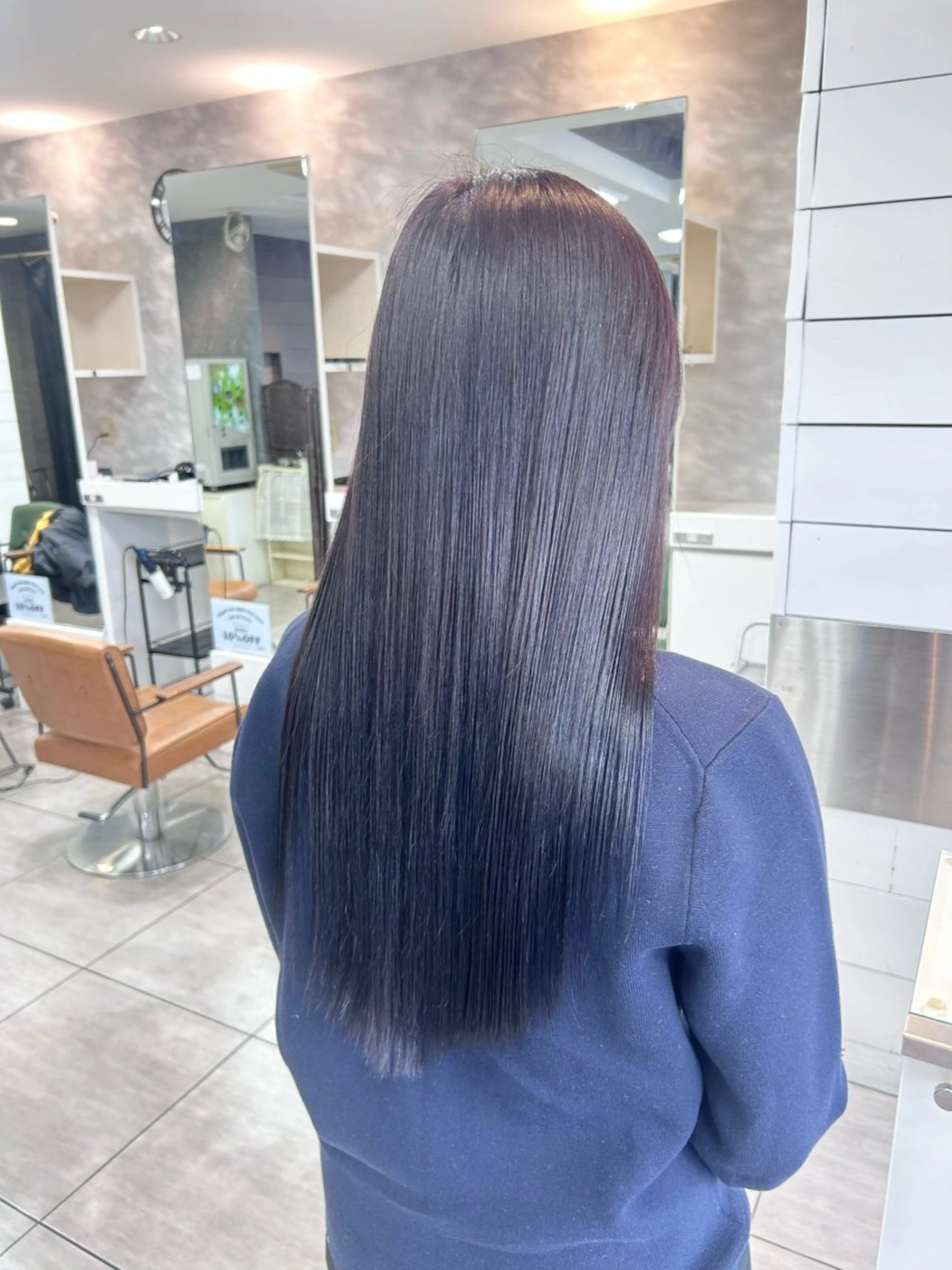 ロング パープルカラー カット ヘアカラー 🫧艶髪カラー🫧 森本くるみのヘアスタイル