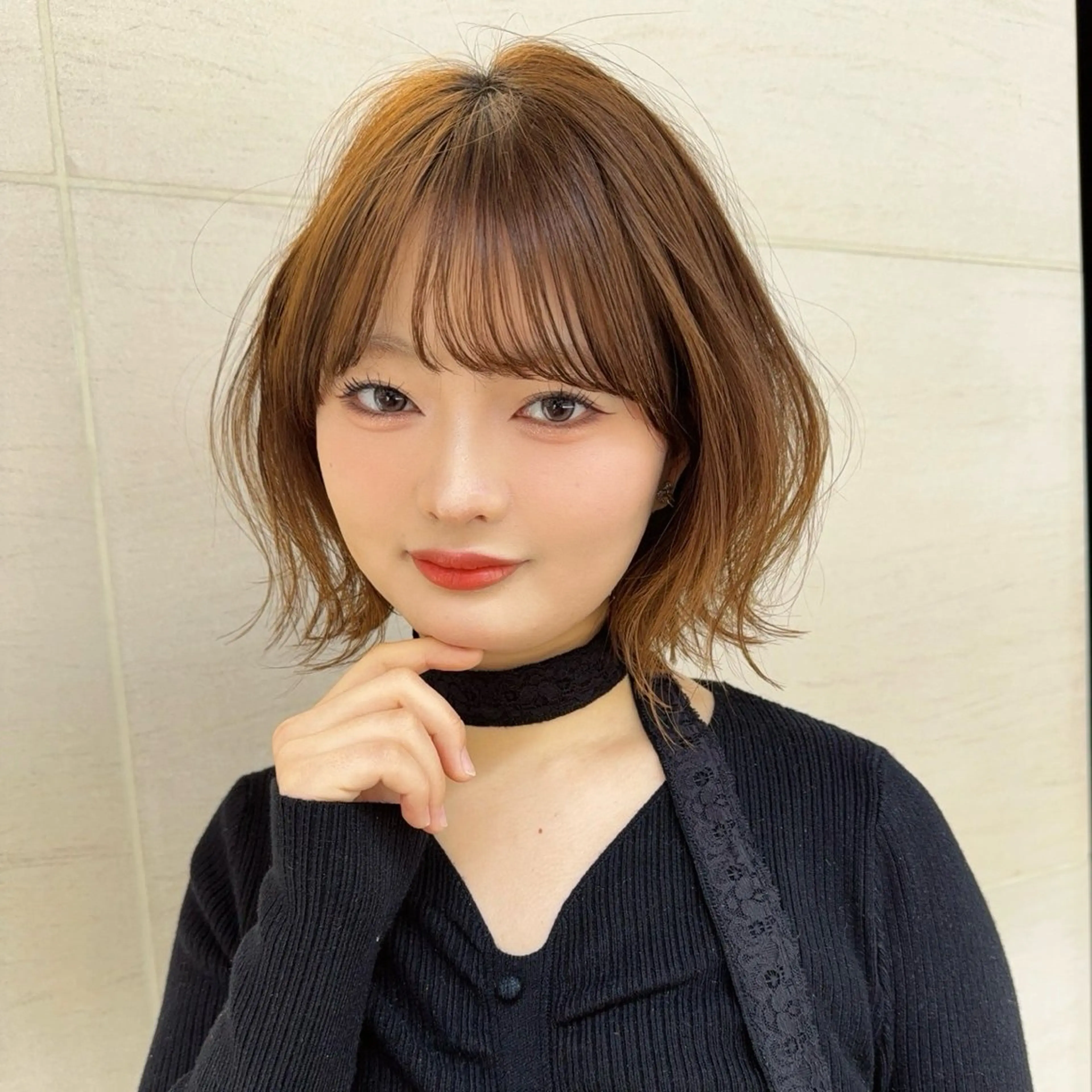 ミディアム カラー 似合わせカット カット ヘアカラー レイヤー/髪質改善 Lond ambreのヘアスタイル