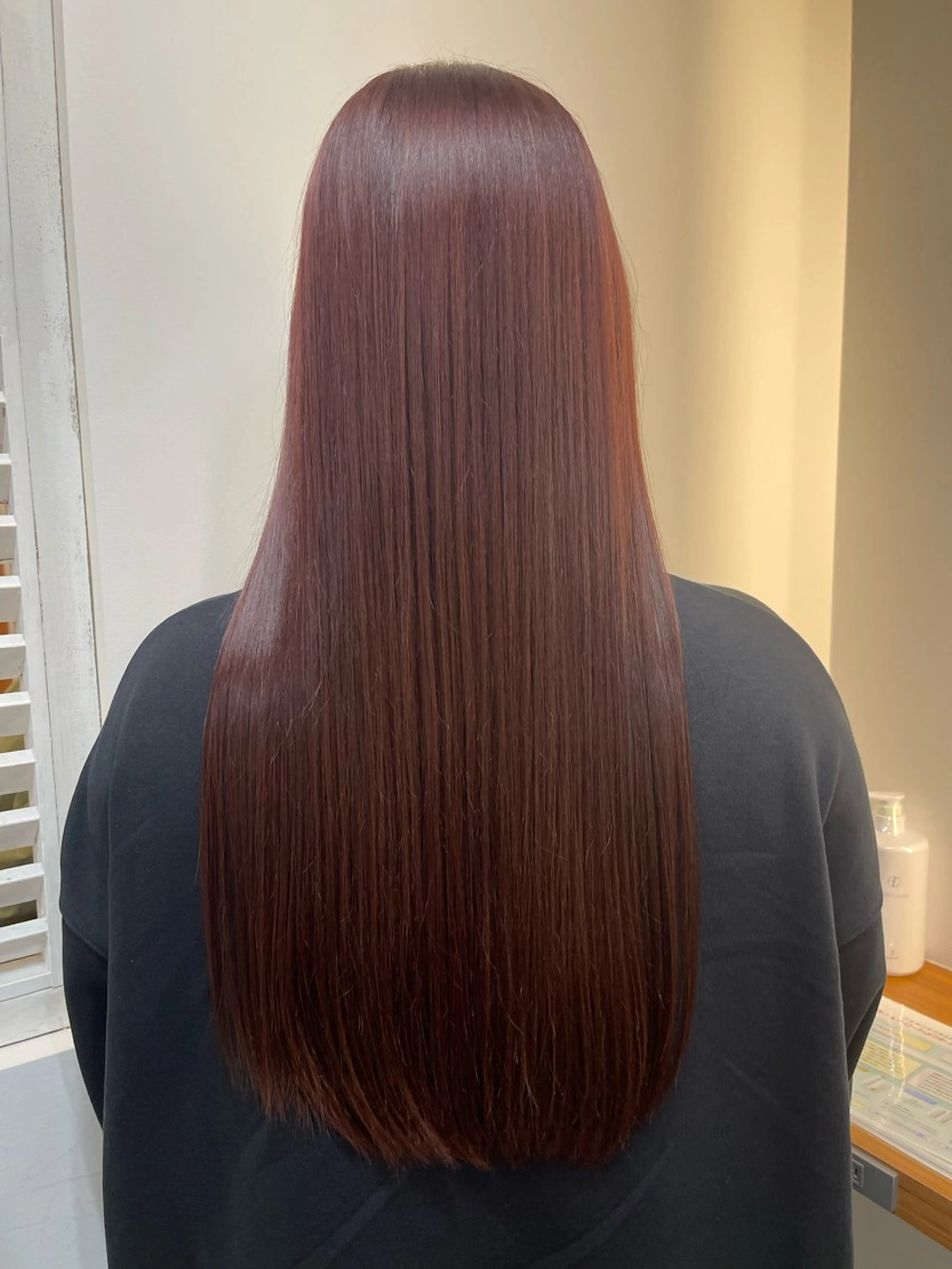 ロング カラー ブラウンカラー レッドカラー レッドブラウン 寺田 さゆみのヘアスタイル