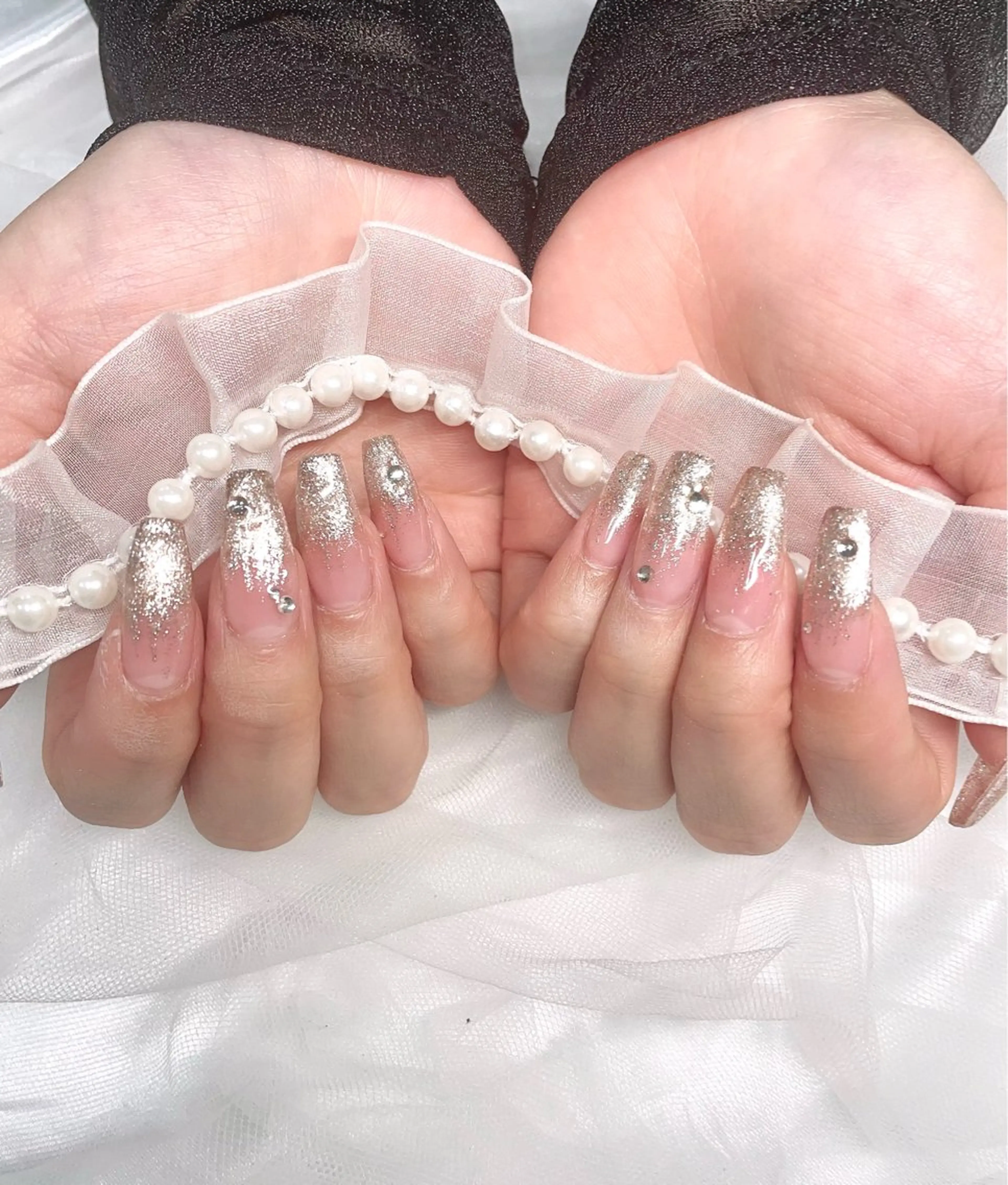 ネイル ラメ(グリッター) ラメグラデーション ジョアアンジェ京橋店 MARINA‎🤍のネイルデザイン