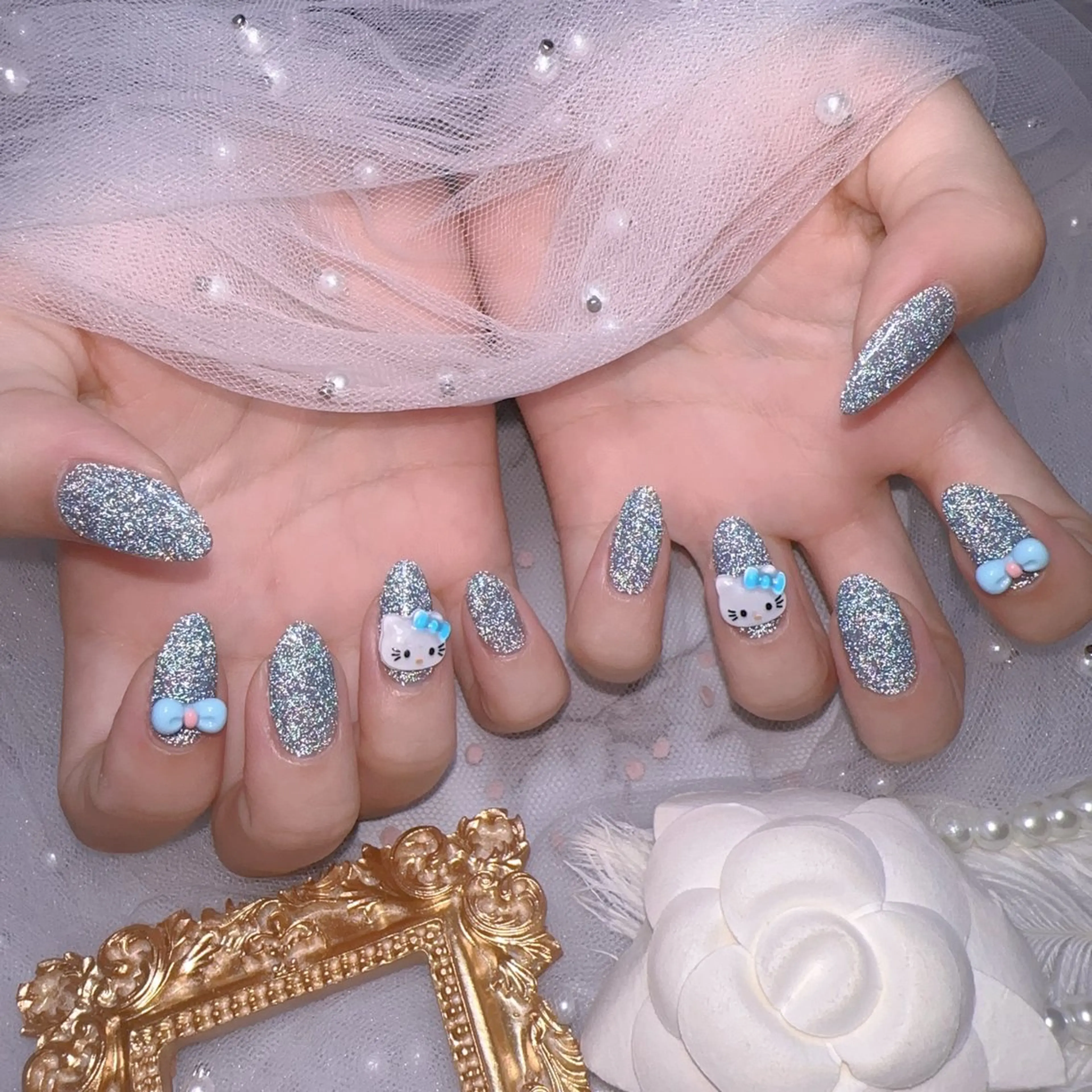 ネイル オーロラネイル フットネイル 韓国ネイル ラメ(グリッター) ラメグラデーション ハンドネイル Belle nail salon 新小岩のネイルデザイン