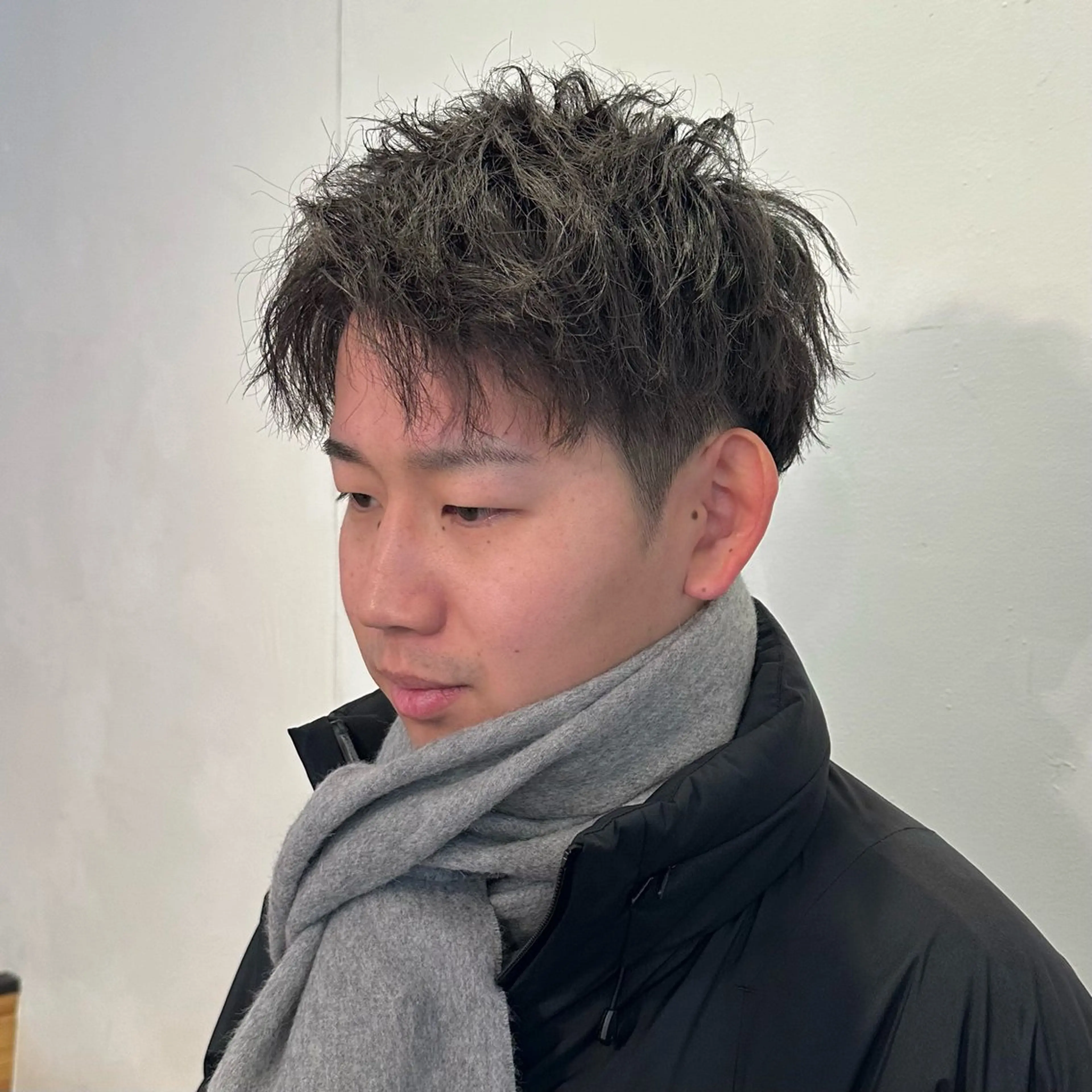 ショート パーマ メンズ アップバング センターパート コンマヘア メンズ韓国風 メンズパーマ カット パーマ トリートメント 【メンズヘア】 原宿/Kasumiのヘアスタイル