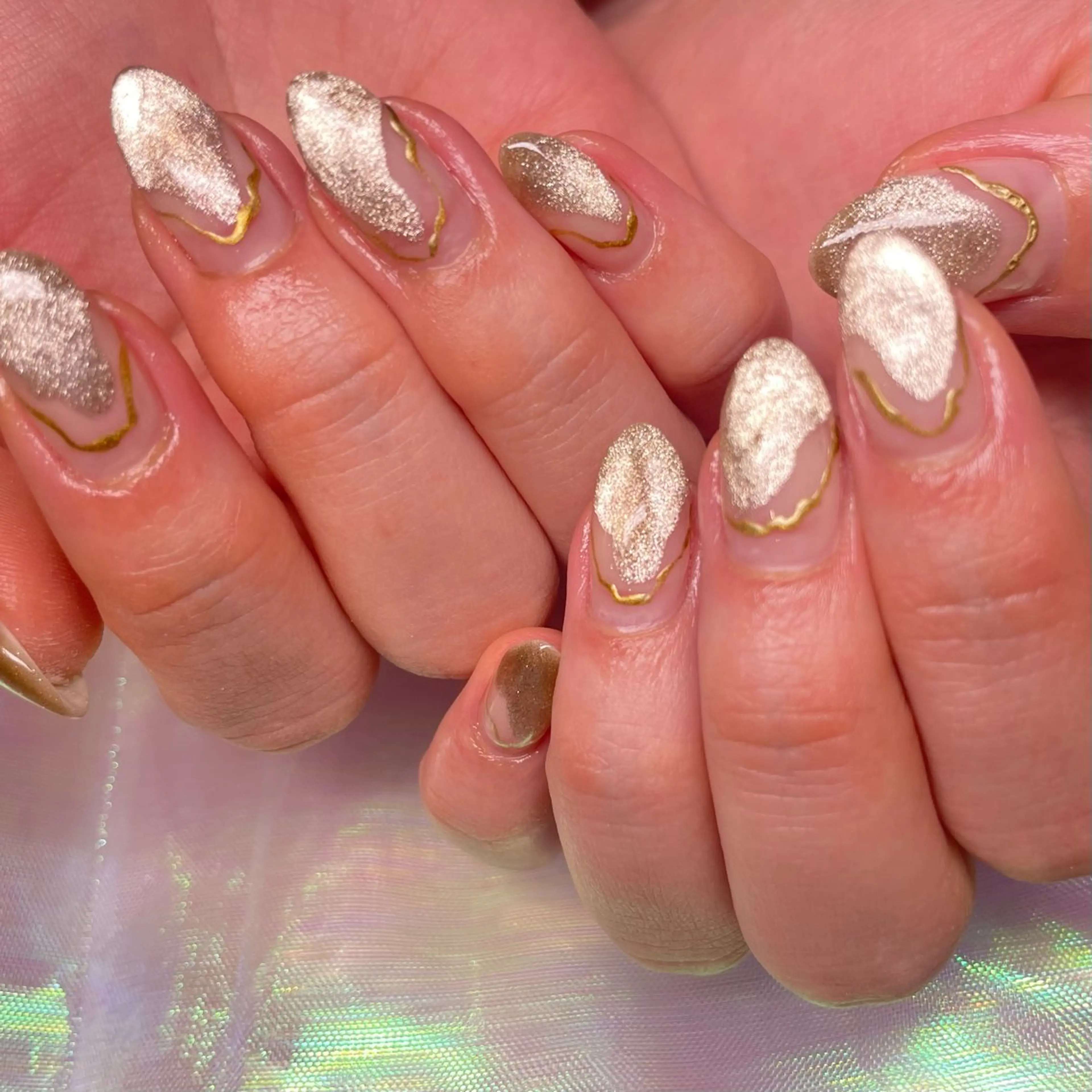 ネイル マグネットネイル ニュアンスネイル k+1 nail salonのネイルデザイン