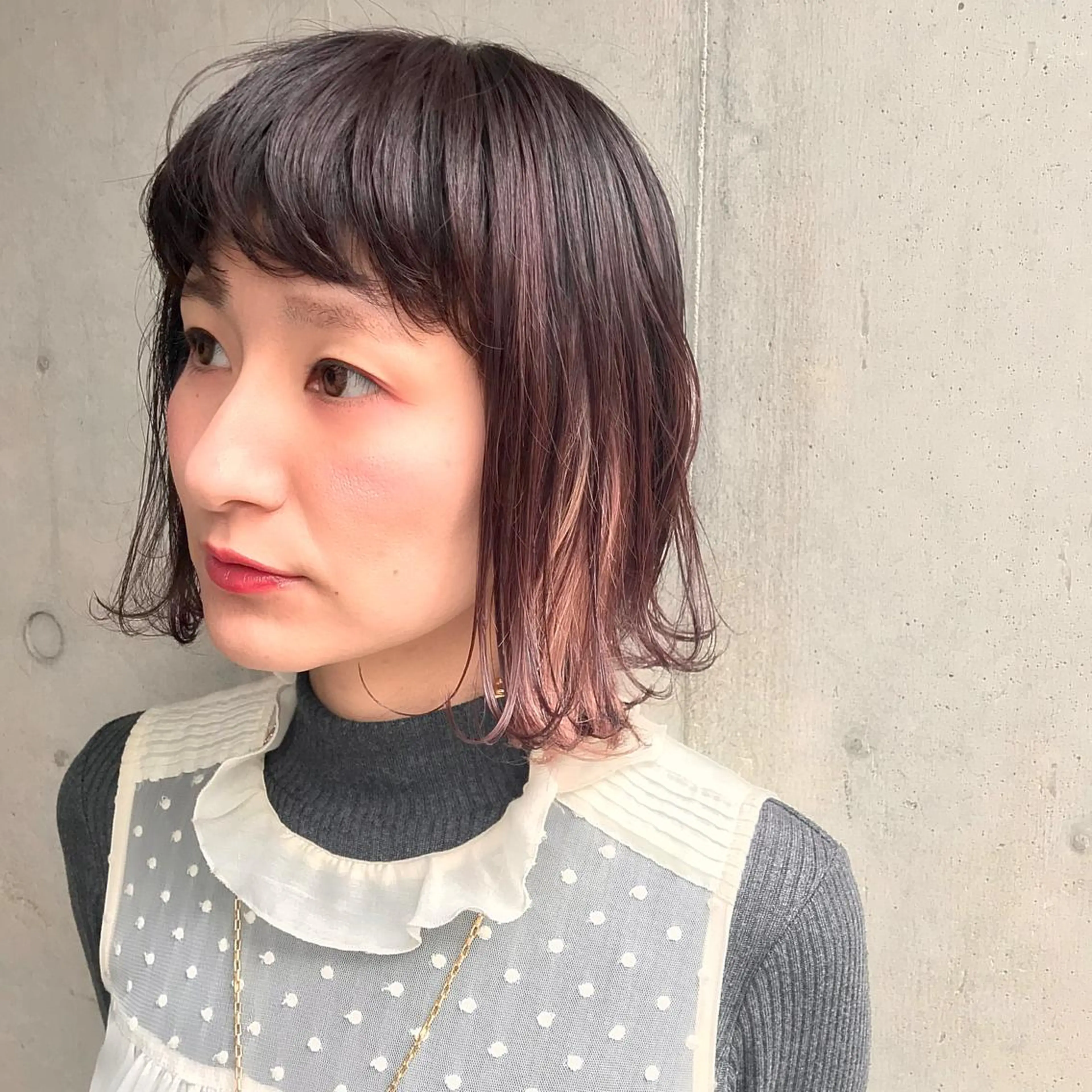 ミディアム カラー パーマ ブリーチ インナーカラー tatsumi/ボブ ウルフ/レイヤーのヘアスタイル