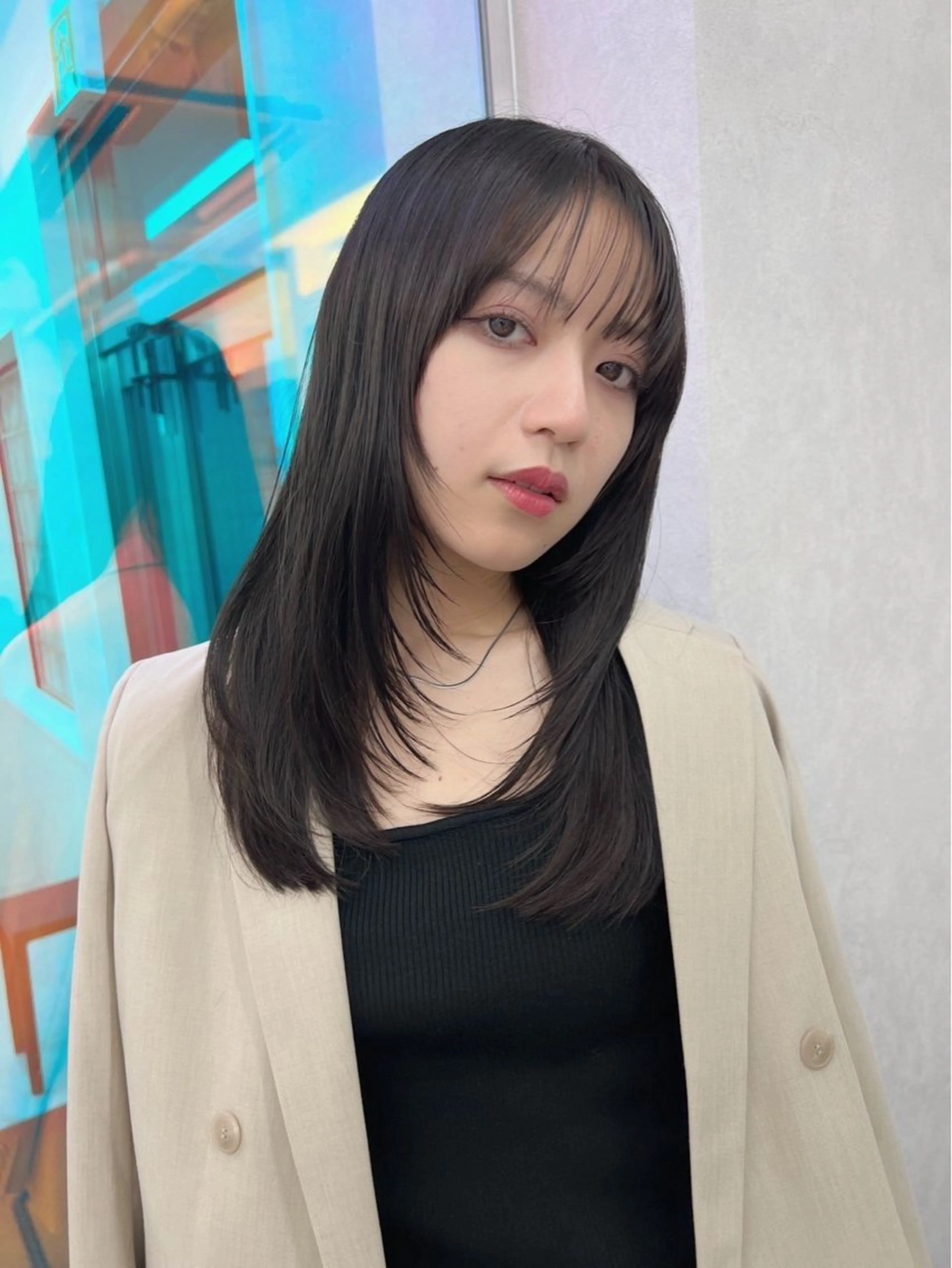 セミロング カラー メンズ ヘアカラー トリートメント ✨縮毛矯正✨艶髪✨️ 髪質改善✨鴻巣✨️のヘアスタイル