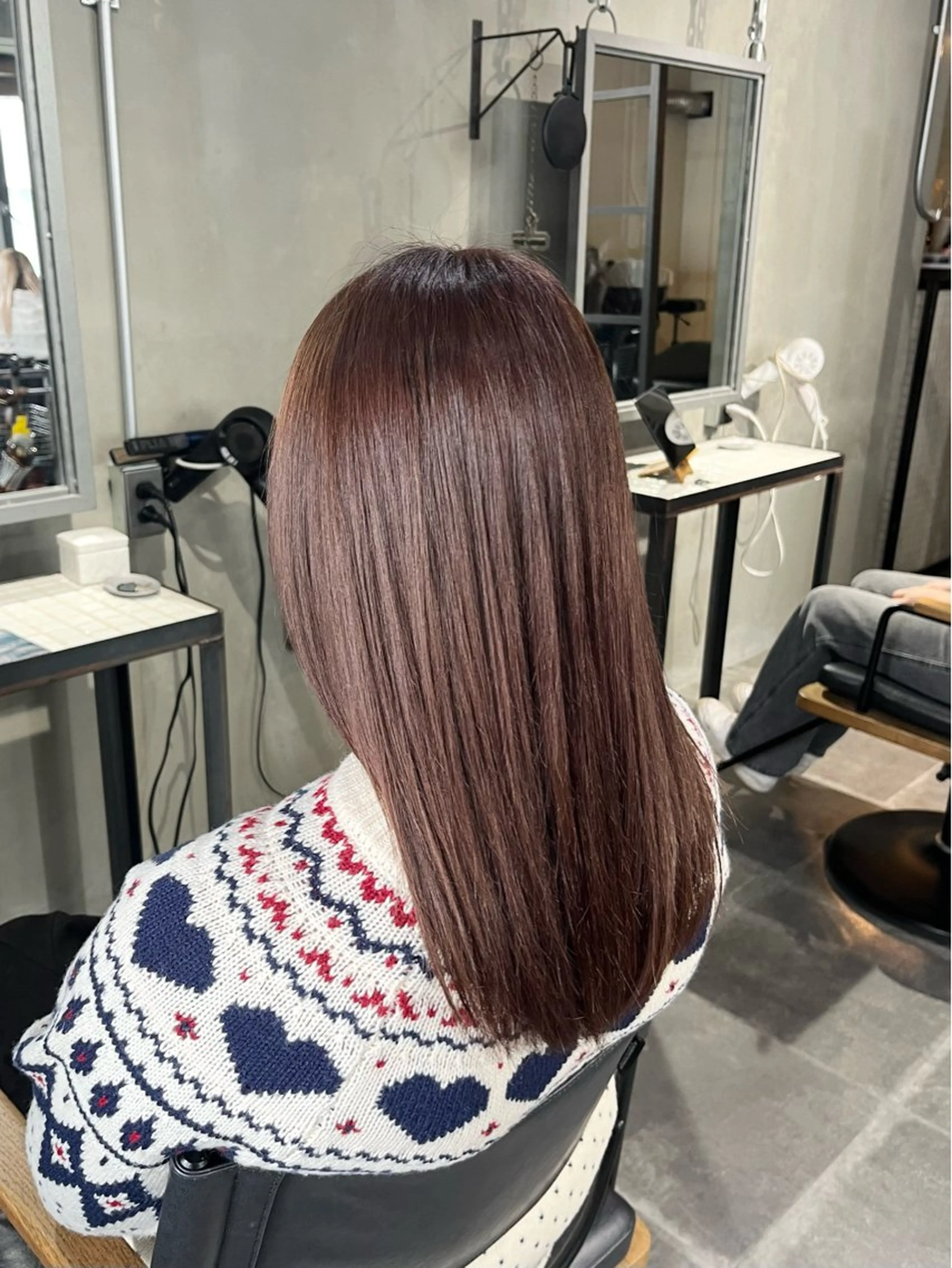 セミロング カラー ブラウンカラー ピンクカラー ピンクブラウン 髪質改善 トリートメント ヘアカラー トリートメント 透明感♥韓国ヘア HINAのヘアスタイル