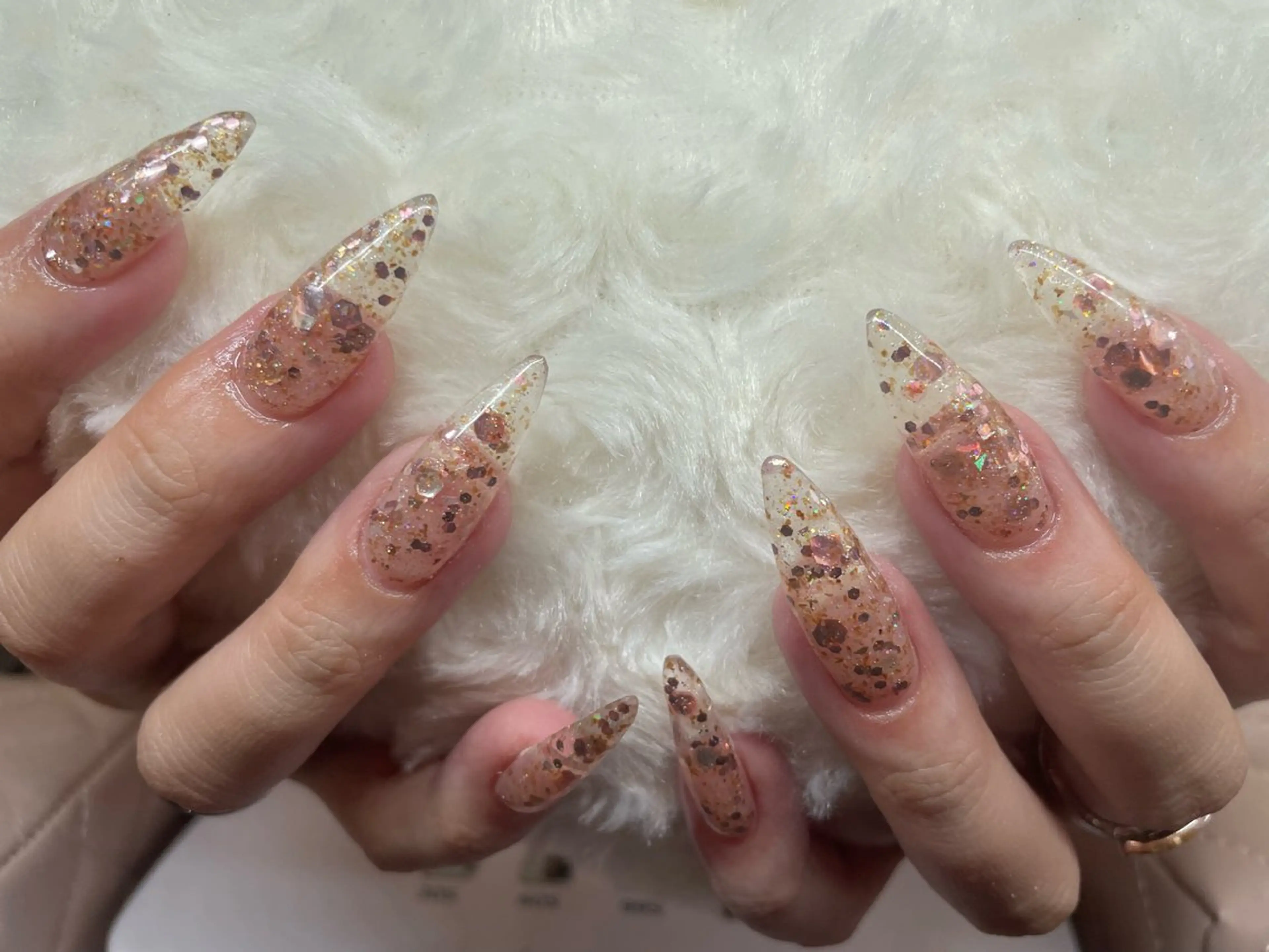 ネイル クリアネイル ワンカラーネイル スカルプネイル 小野 優海のネイルデザイン