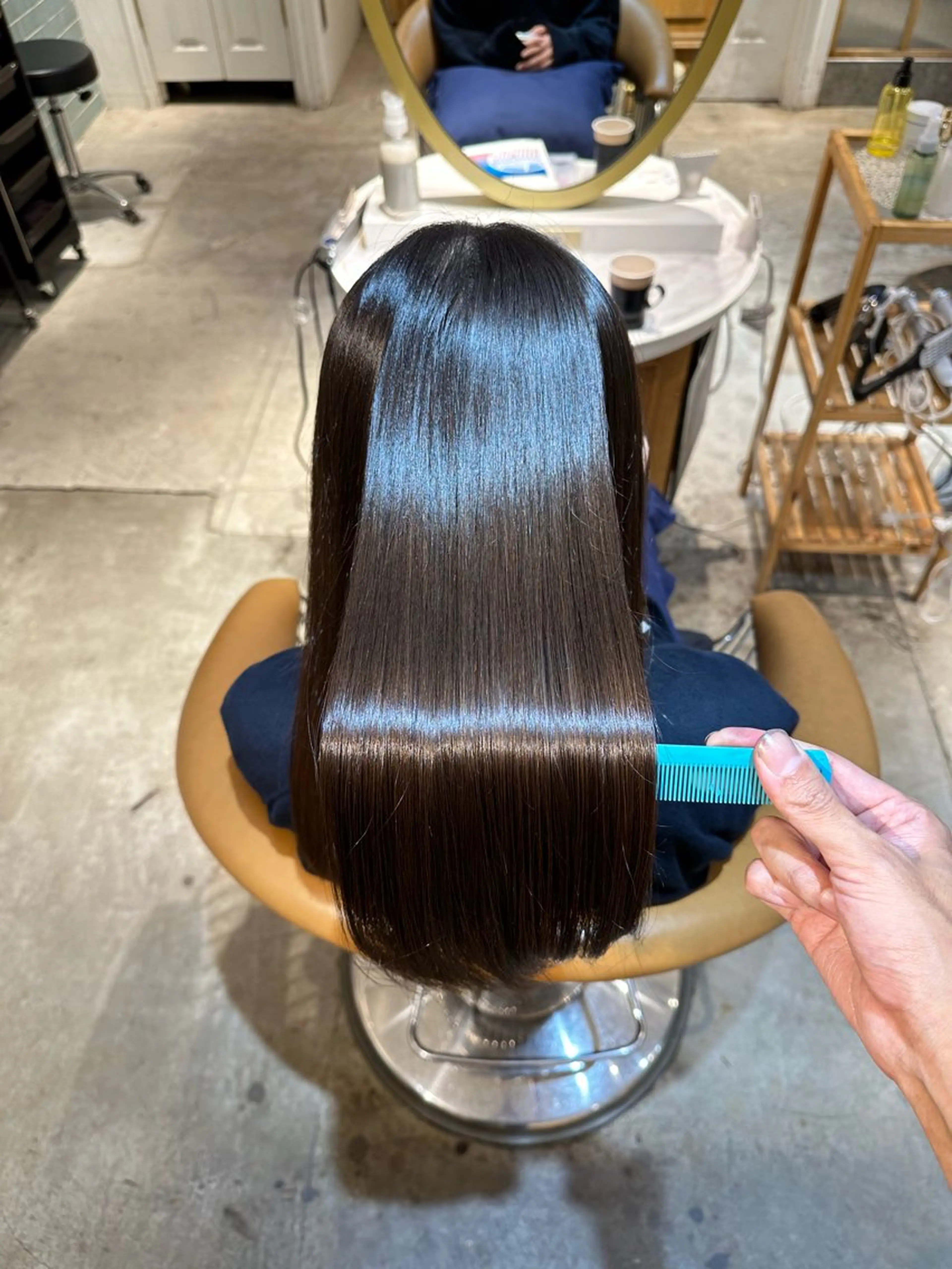 セミロング 縮毛矯正/髪質改善 表参道/千田大地のヘアスタイル