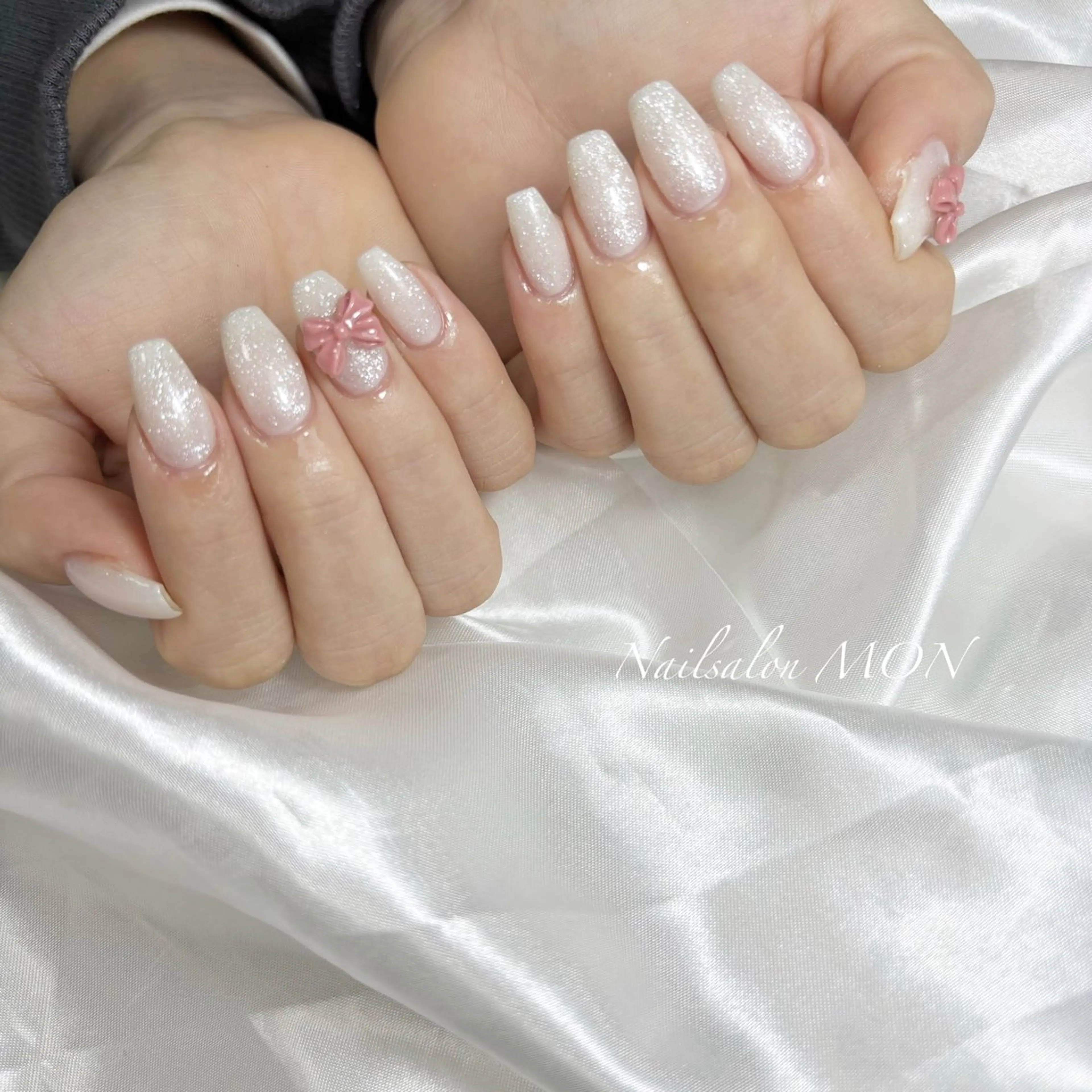ネイル リボン ハンドネイル Nailsalon MONのネイルデザイン