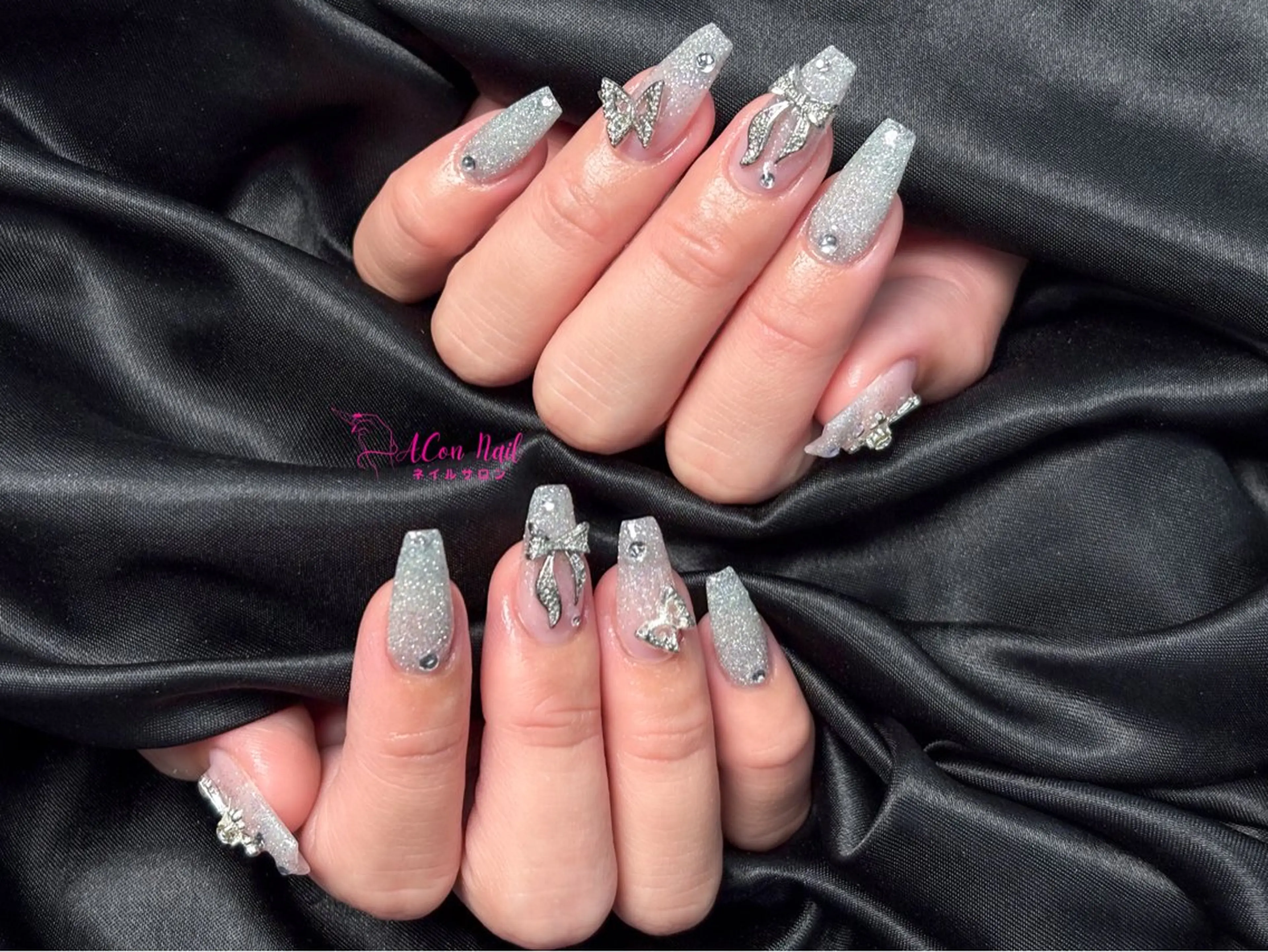 ネイル 桜ネイル 長さ出し フラワーネイル フレンチネイル ジェルネイル ハンドネイル AConNailSalon所属・ACon NailSalonのネイルデザイン