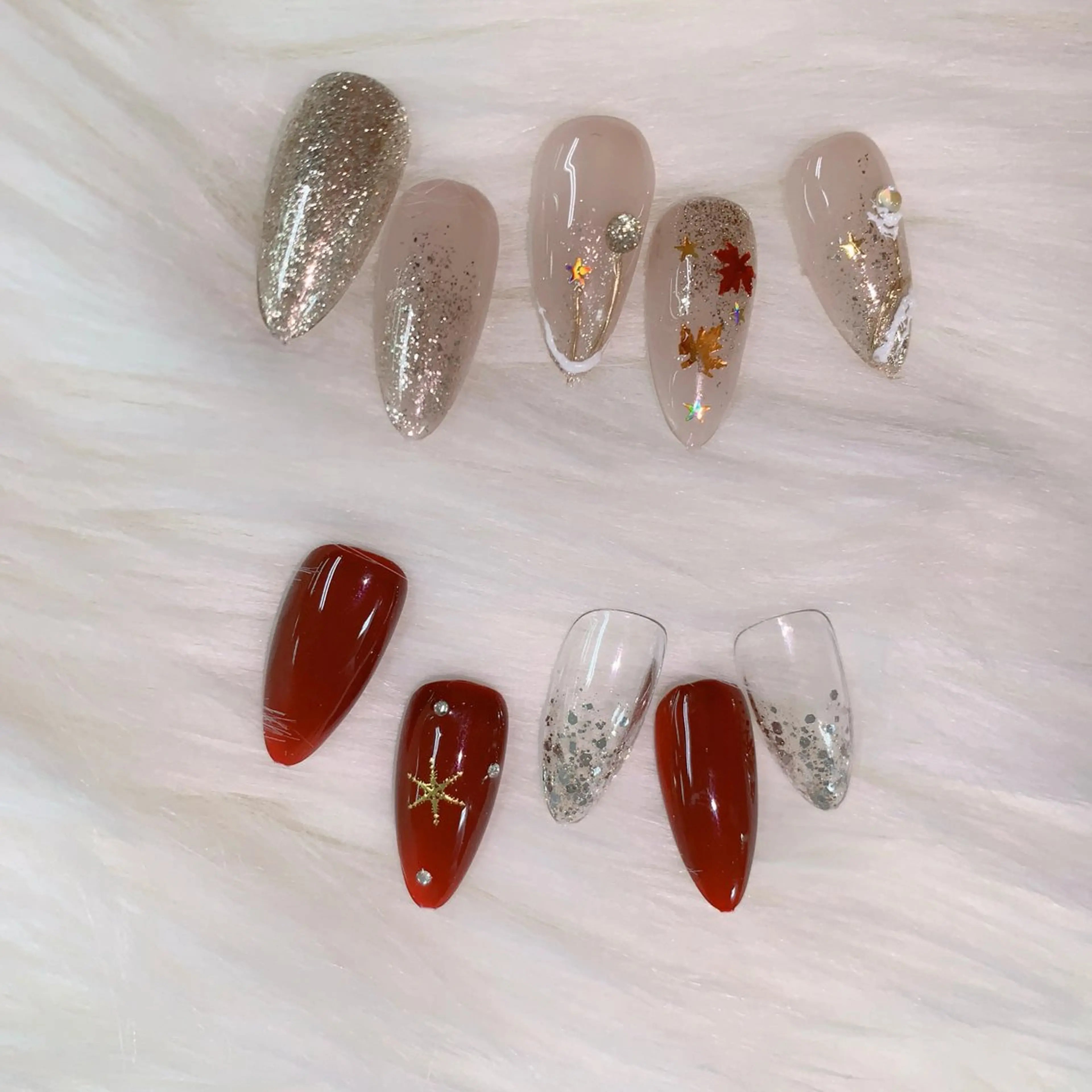 ネイル オーロラネイル 長さ出し フットネイル ジェルネイル キラキラネイル ハンドネイル インフィニティ ネイルサロンのネイルデザイン