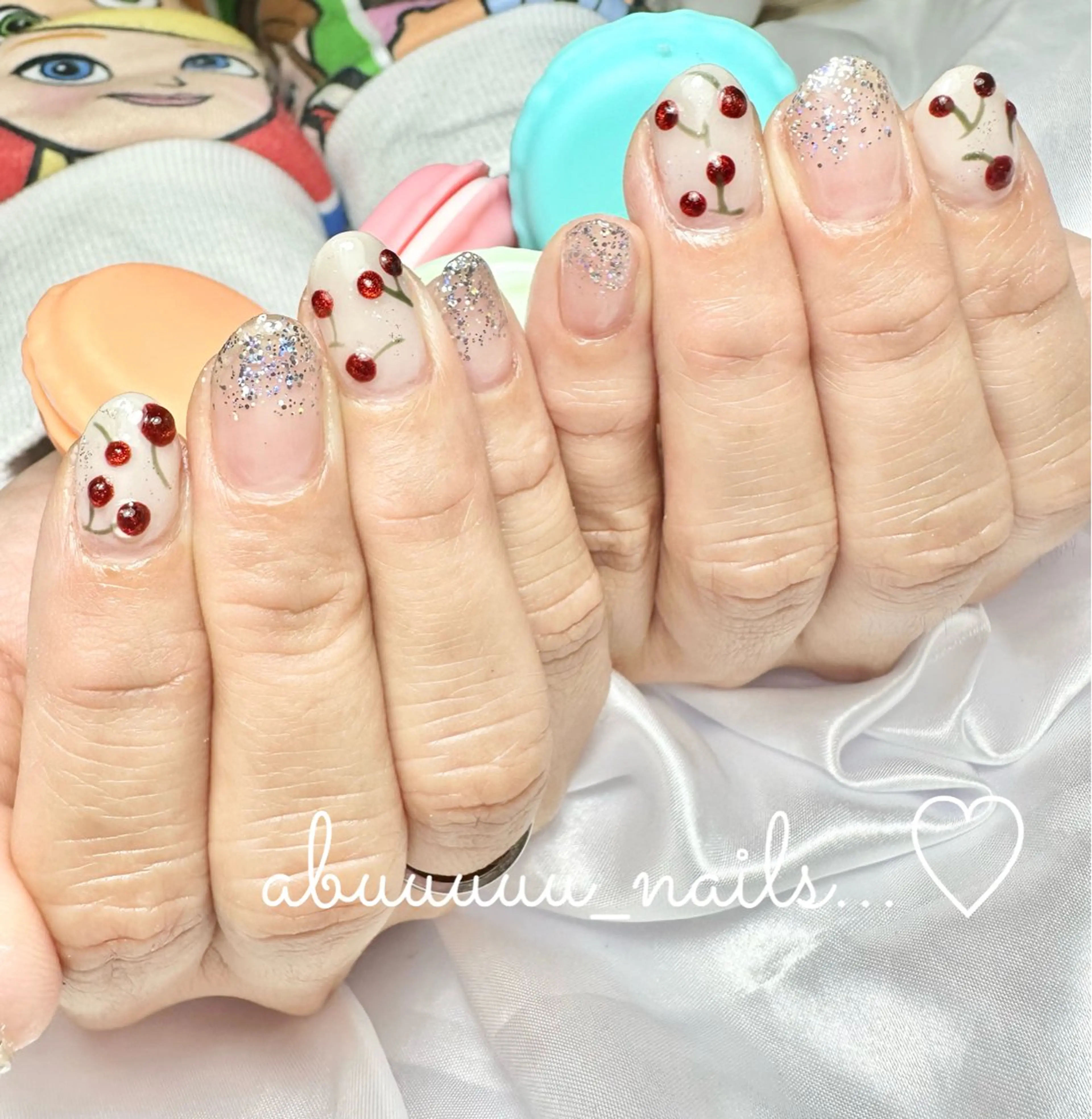ネイル アートネイル クリアネイル グラデーション ラメ(グリッター) ラメグラデーション abuuuuu nailsのネイルデザイン