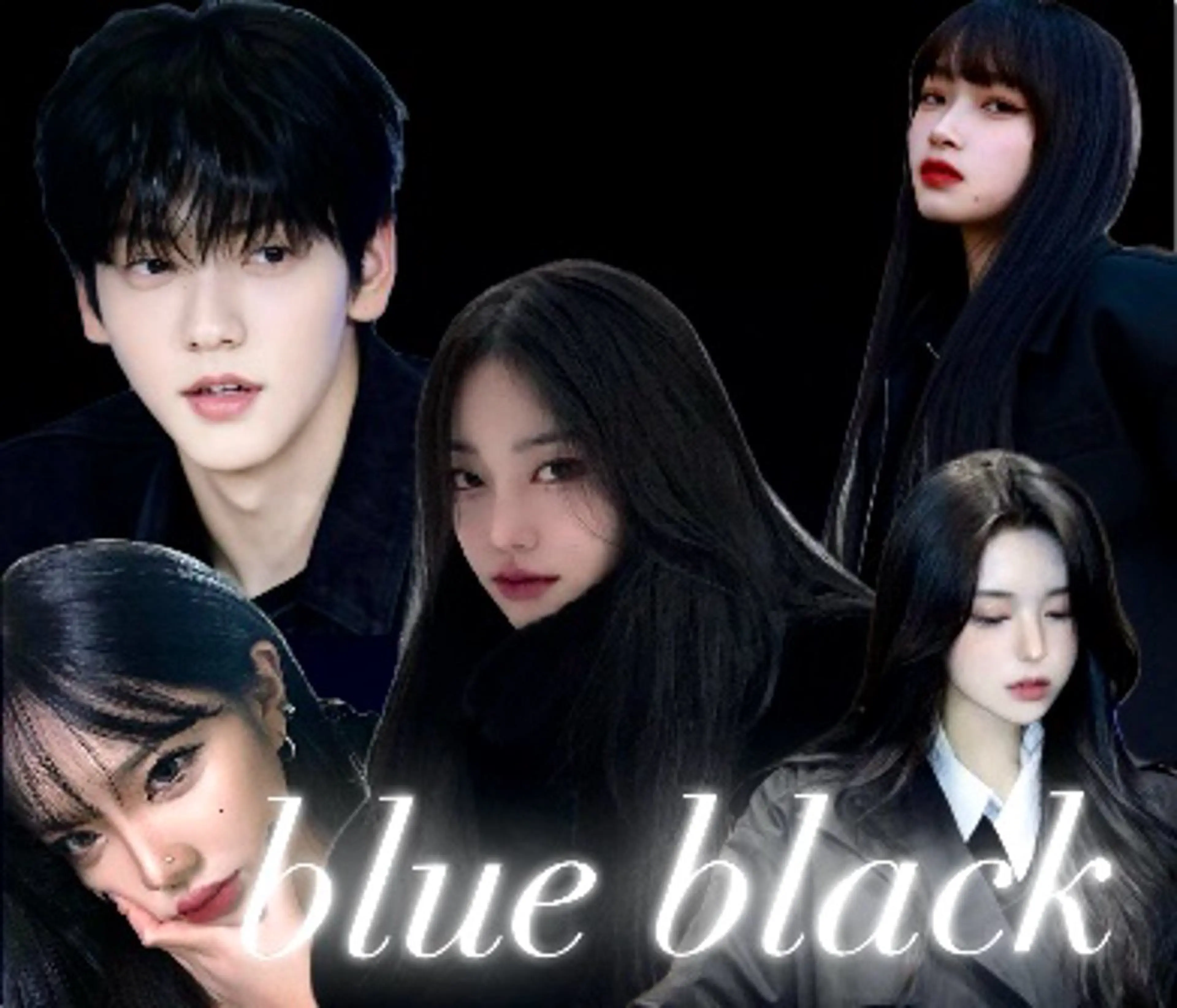 ミディアム カラー 黒髪 ブリーチ ブルーカラー ブルーブラック ブリーチなしカラー ヘアカラー ブリーチカラー/ 透明感カラー/竜希のヘアスタイル