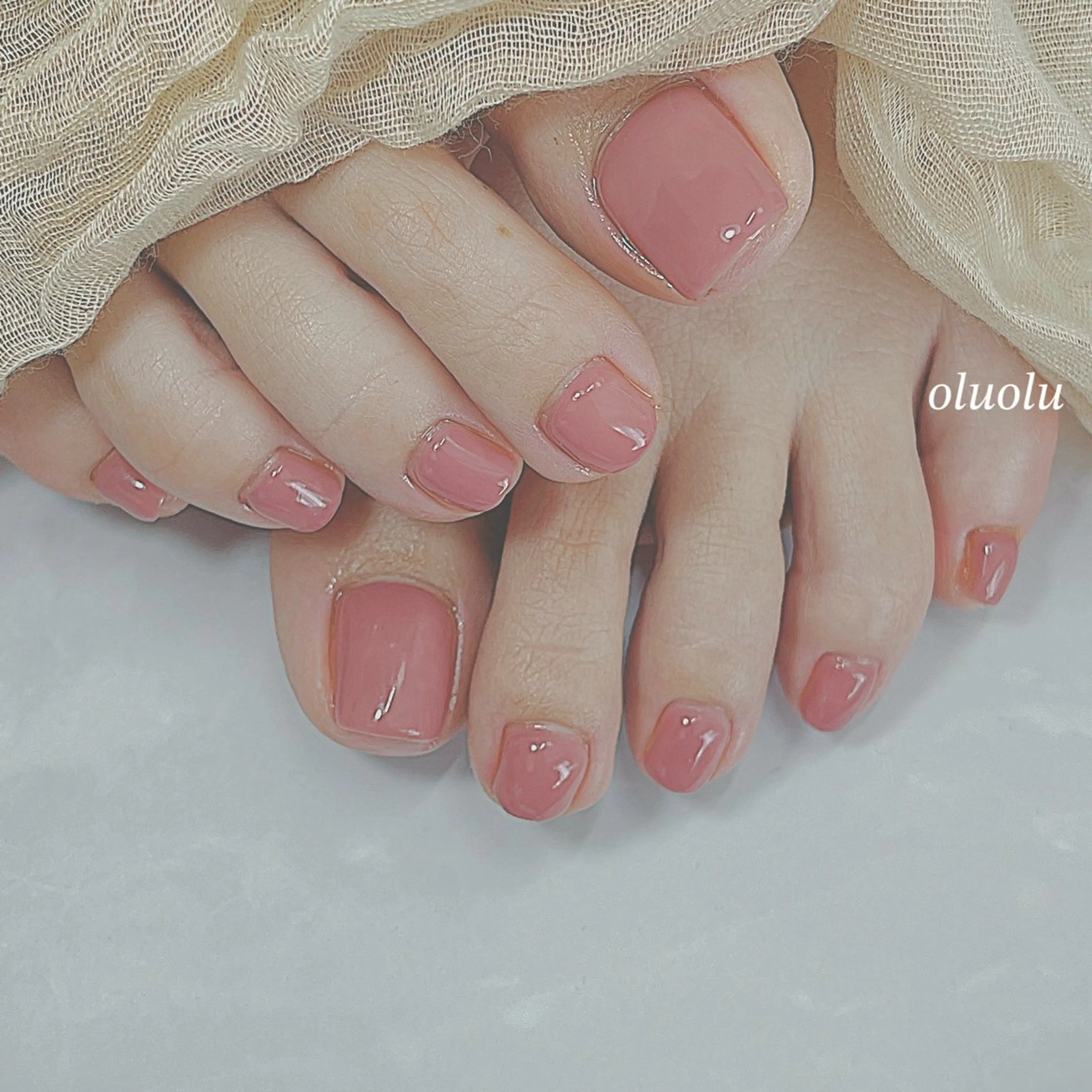 ネイル アートネイル フットネイル ワンカラーネイル シンプルネイル フットネイル 大村 紬華のネイルデザイン