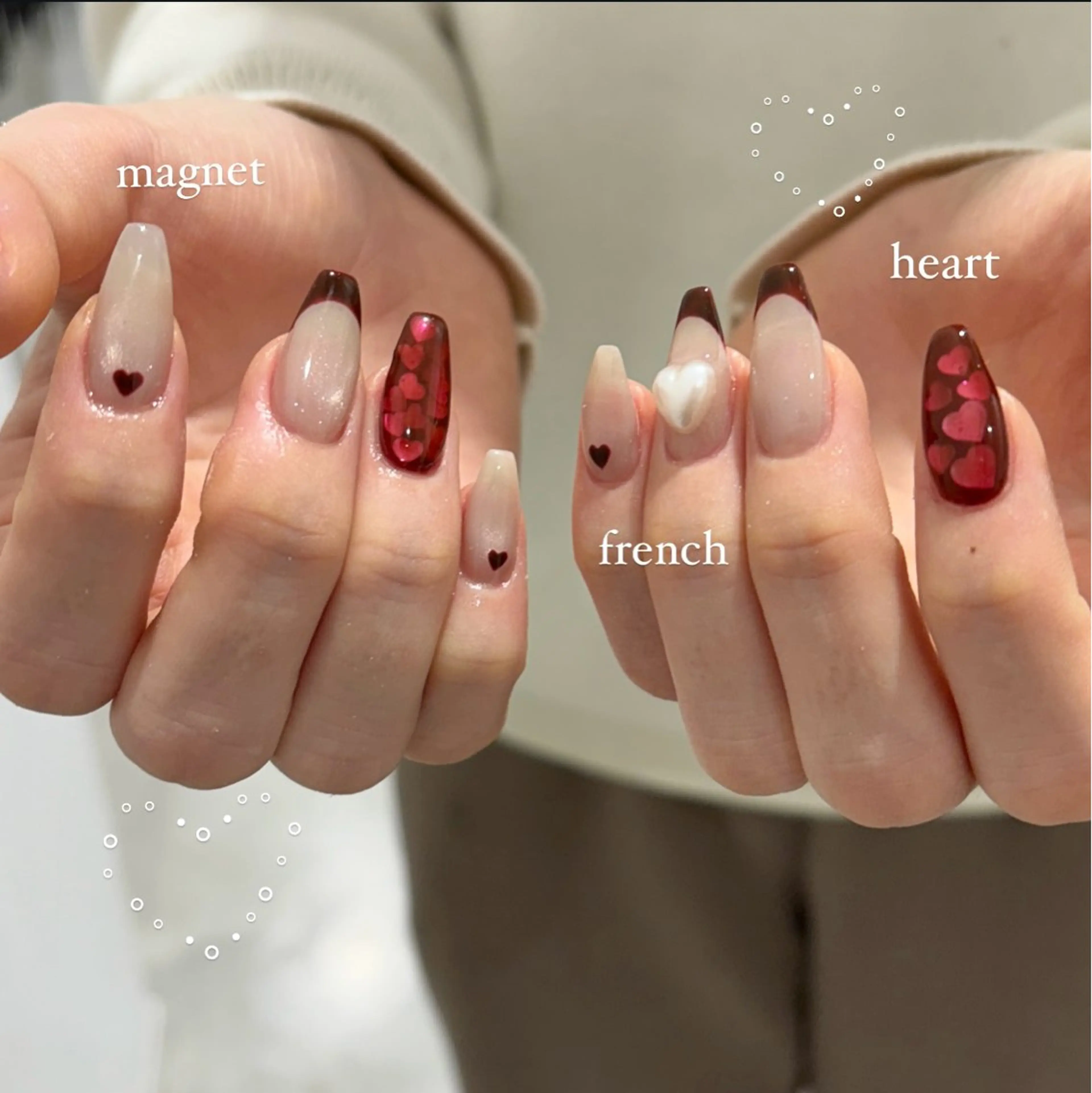 ネイル ハート ハンドネイル beau'r noaのネイルデザイン
