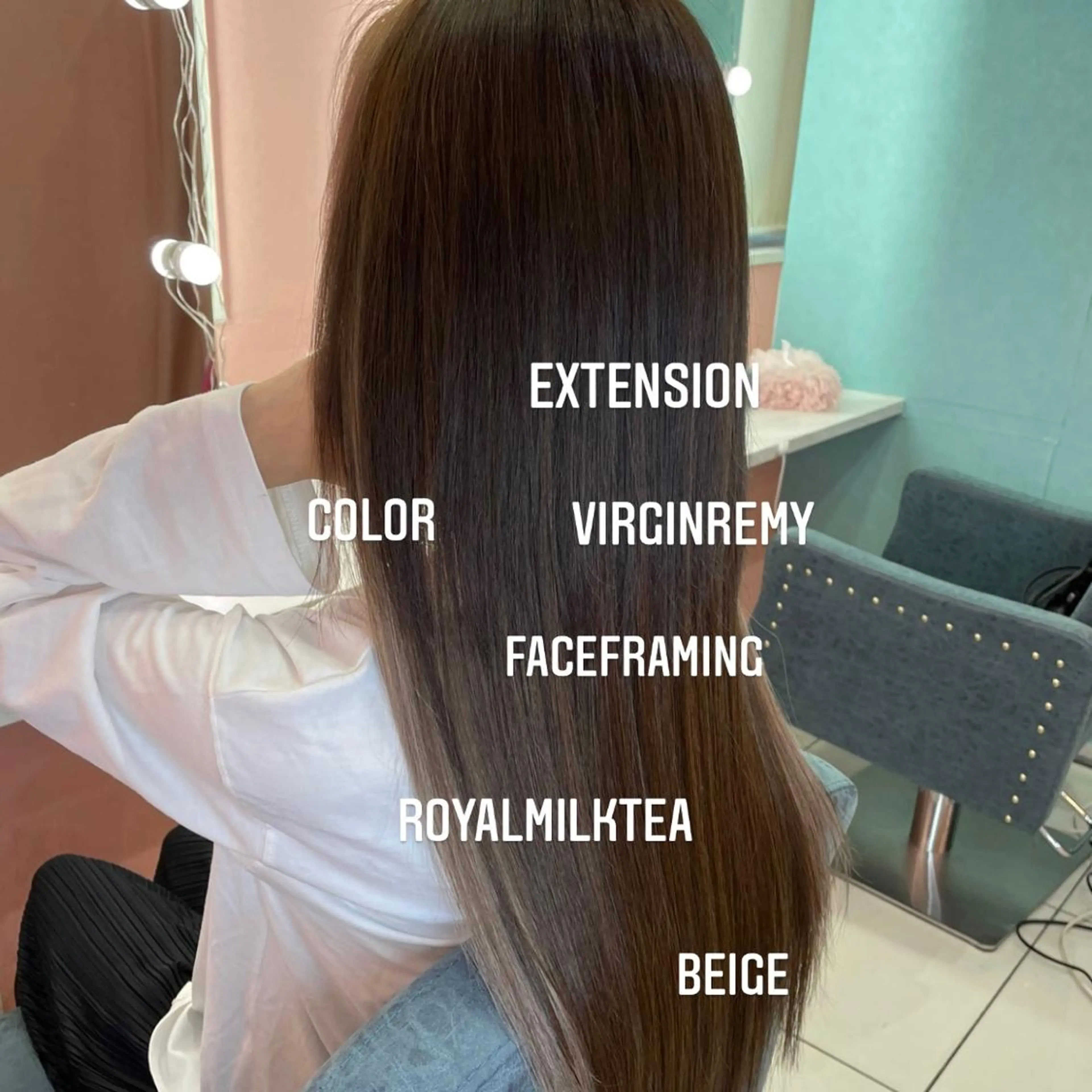 ロング カラー エクステ🩵ブリーチ 韓国ヘア🩵KAEのヘアスタイル