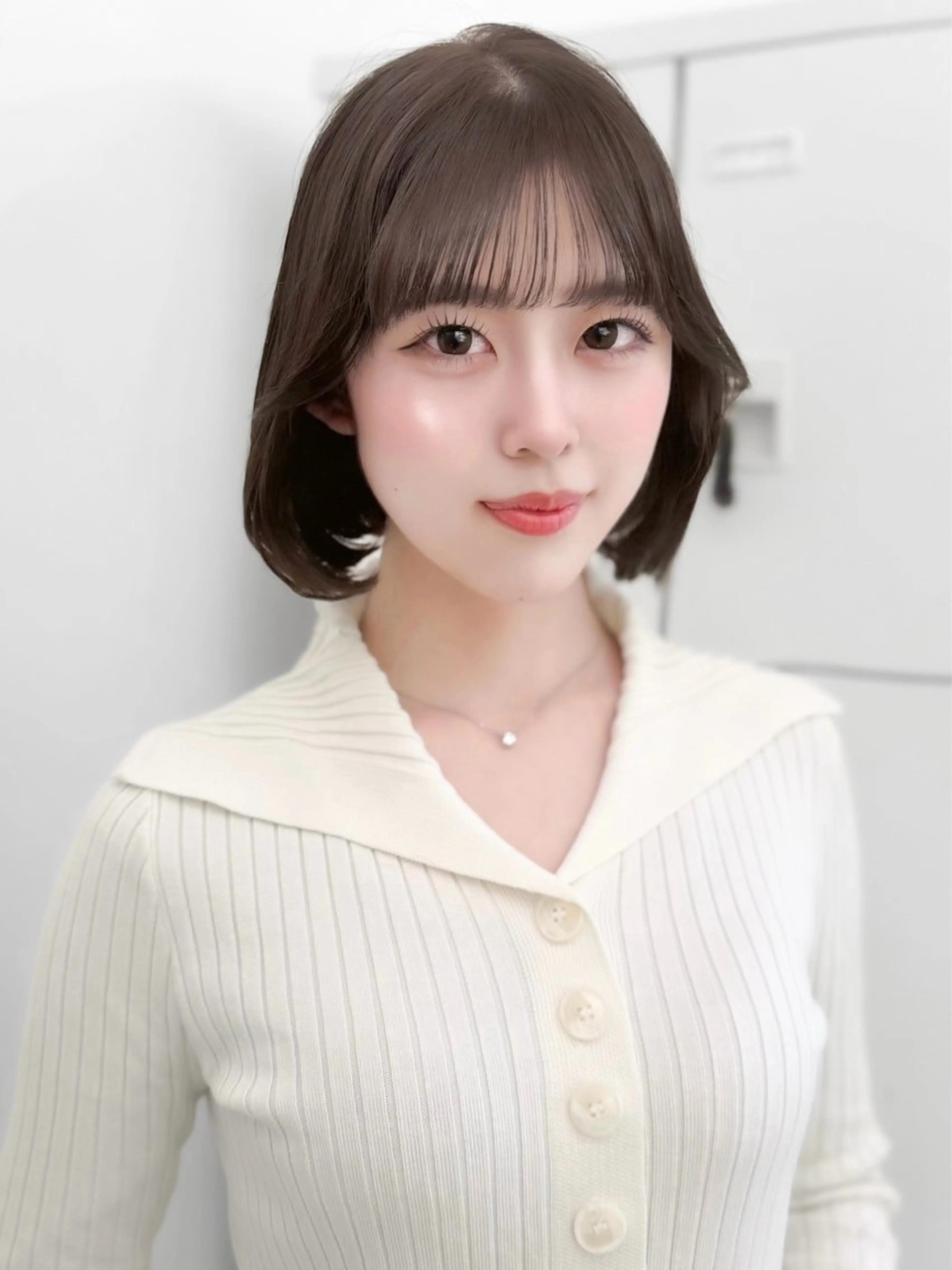 ミディアム カラー ヘアアレンジ 縮毛矯正🤍 盛れるボブ/ひかりのヘアスタイル