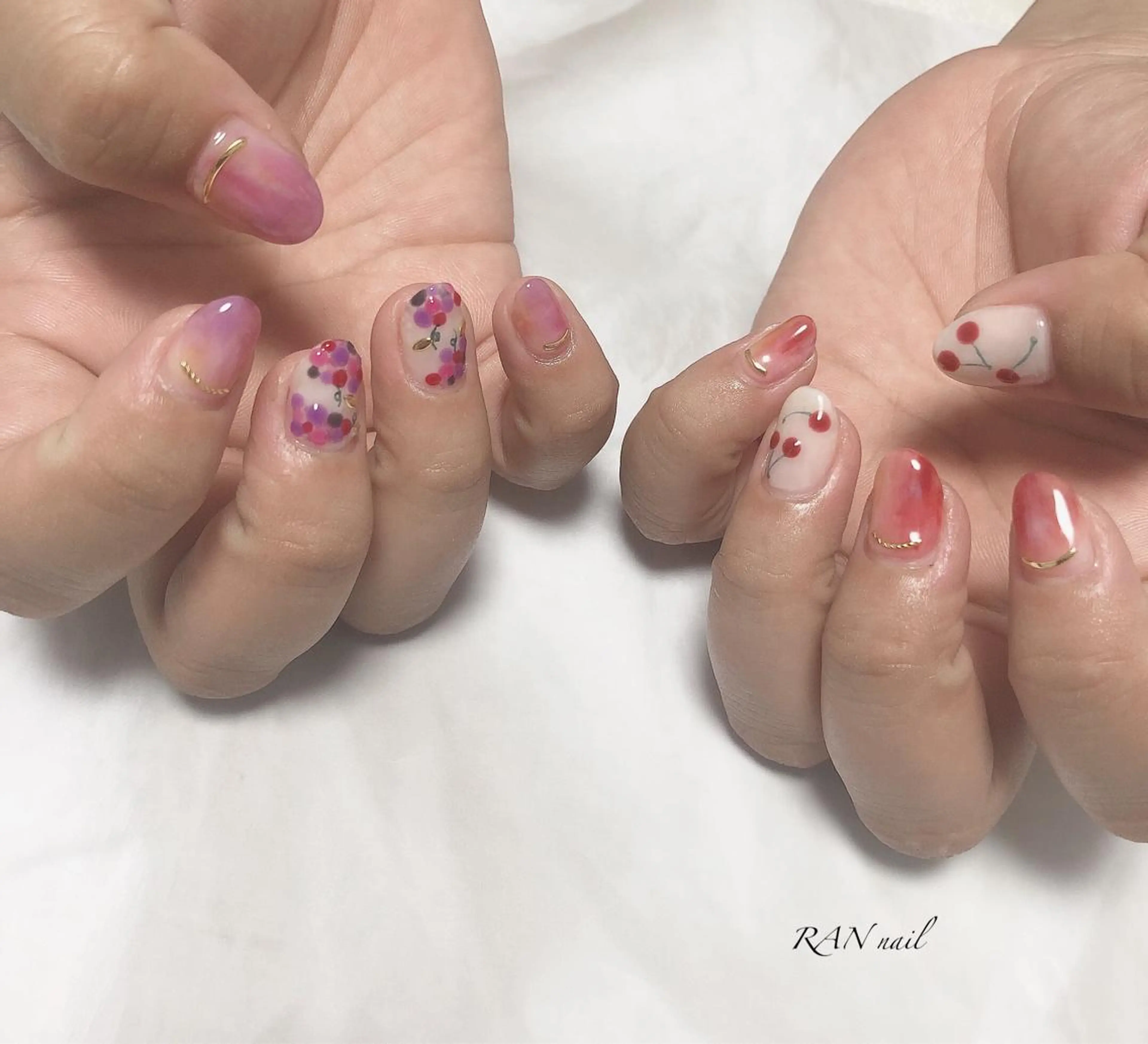 ネイル ジェルネイル 氷ネイル・うるうるネイル ニュアンスネイル オフィスネイル パラジェル RAN nailのネイルデザイン