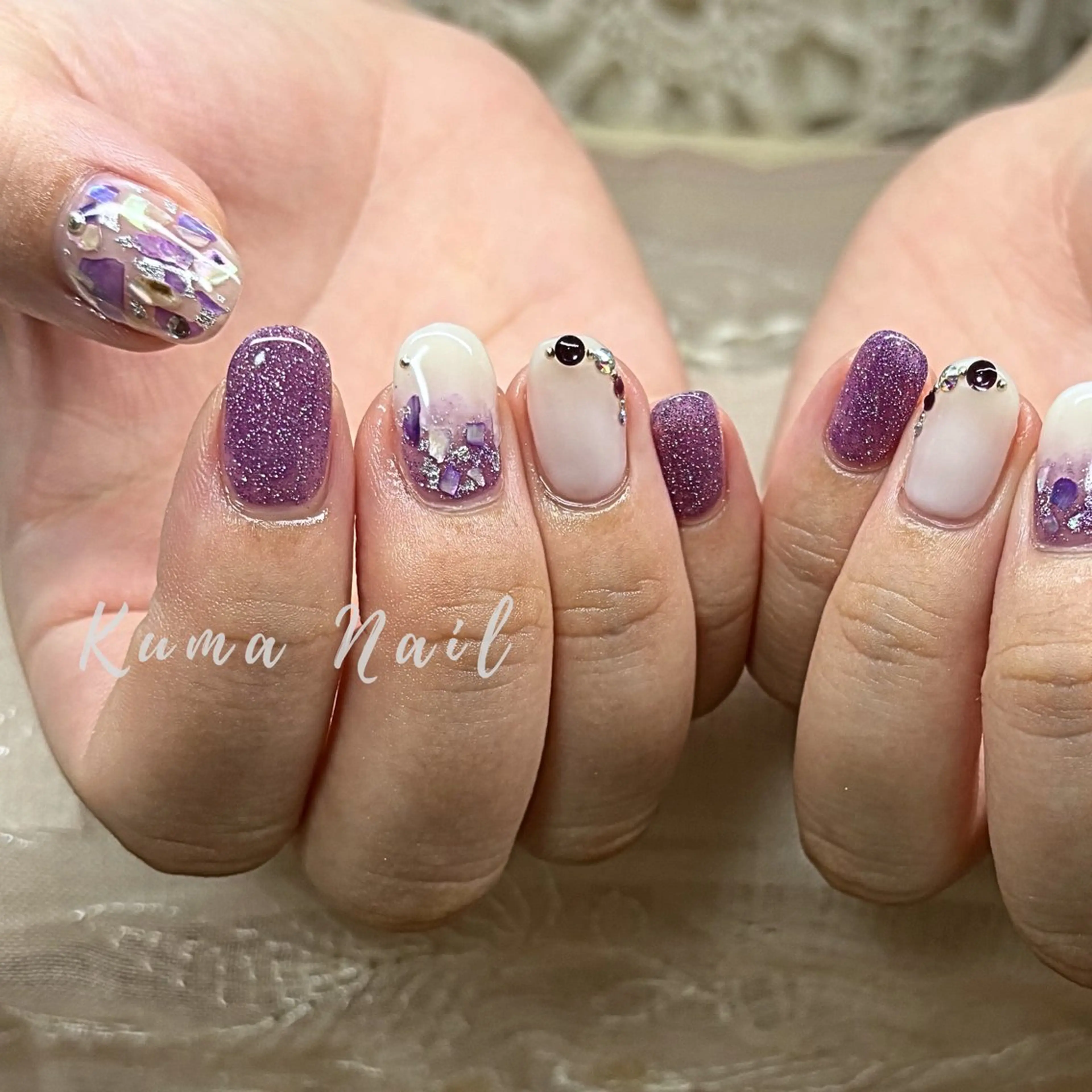 カラー ハンドネイル Private salon Kuma Nail.所属・藤が丘ネイル Kuma Nailのネイルデザイン