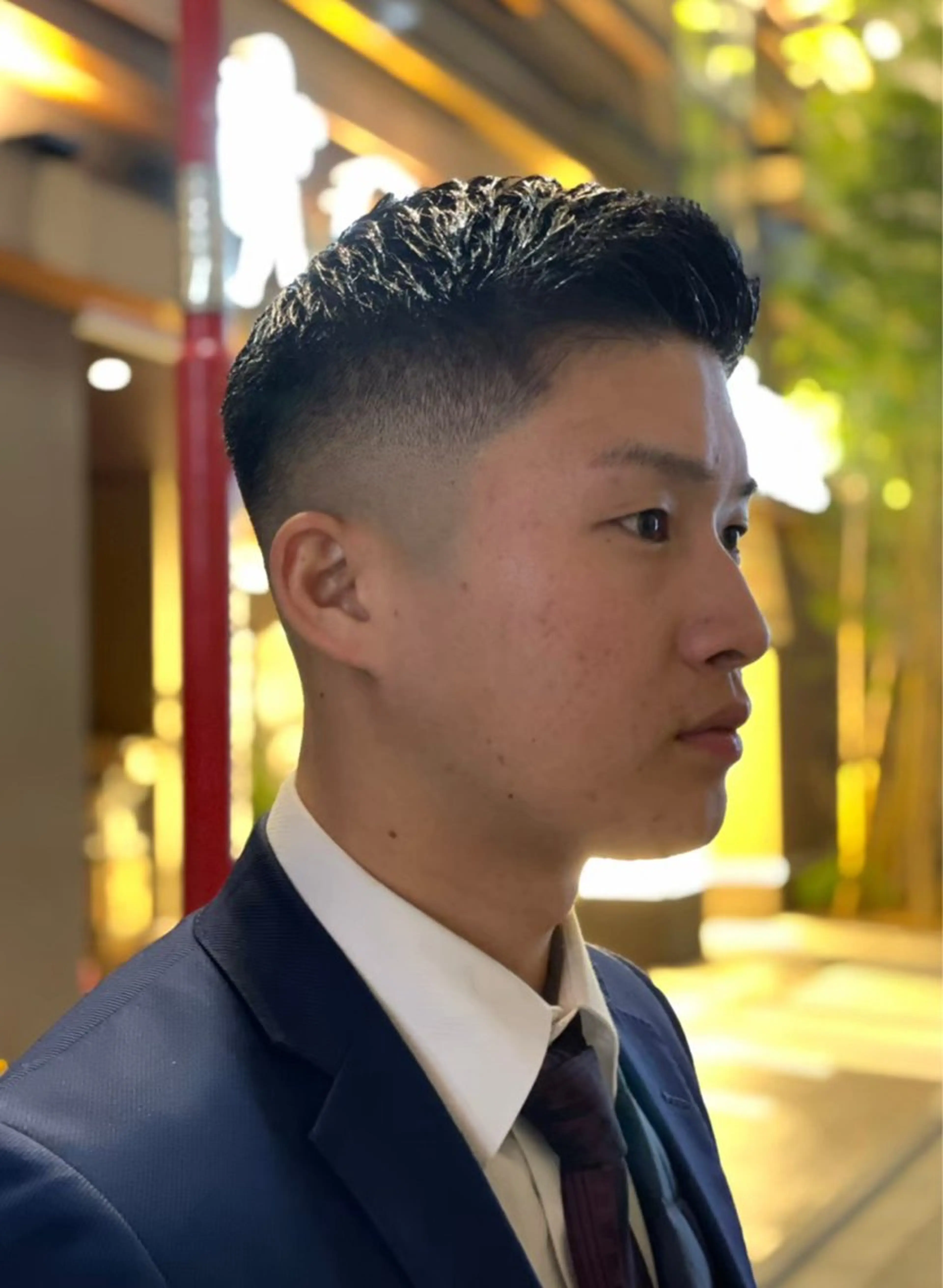 メンズ フェードカット スキンフェード 朝谷 巨海のヘアスタイル