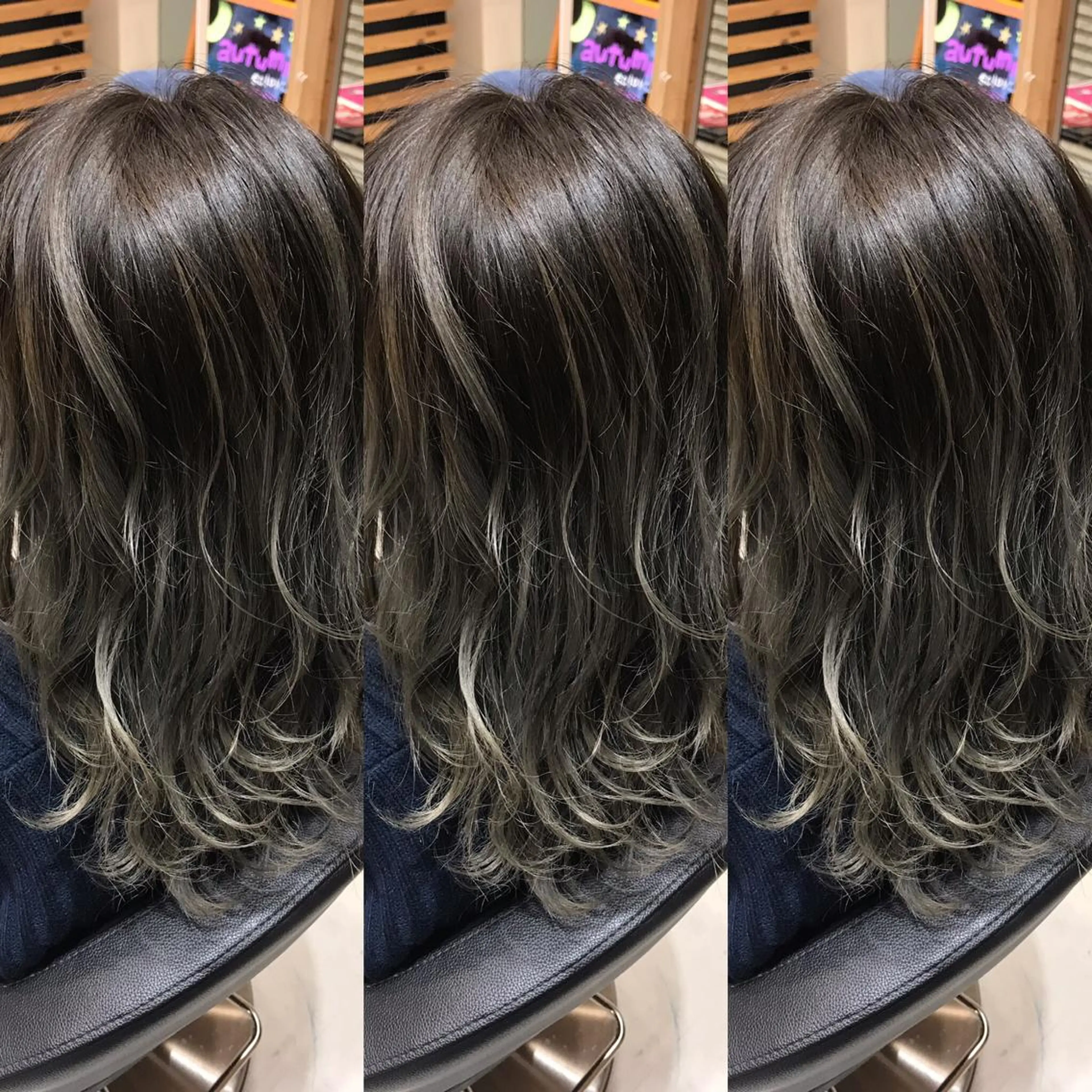 セミロング カラー バレイヤージュ グラデーションカラー レイヤーカット ヘアカラー 大久保 隆蔵のヘアスタイル