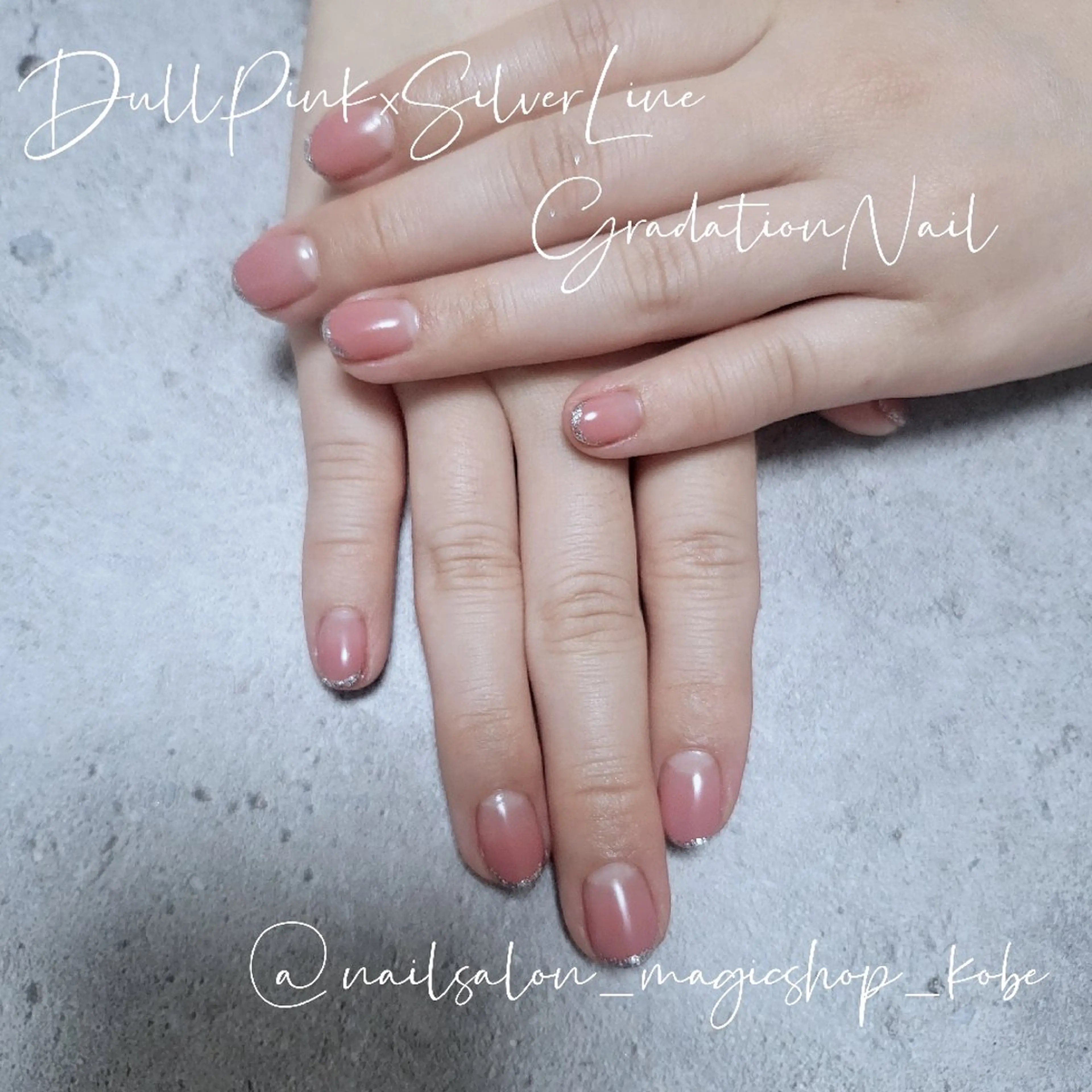 ネイル ジェルネイル グラデーション ラメ(グリッター) ピンク シルバー ハンドネイル Nailsalon MagicShopのネイルデザイン