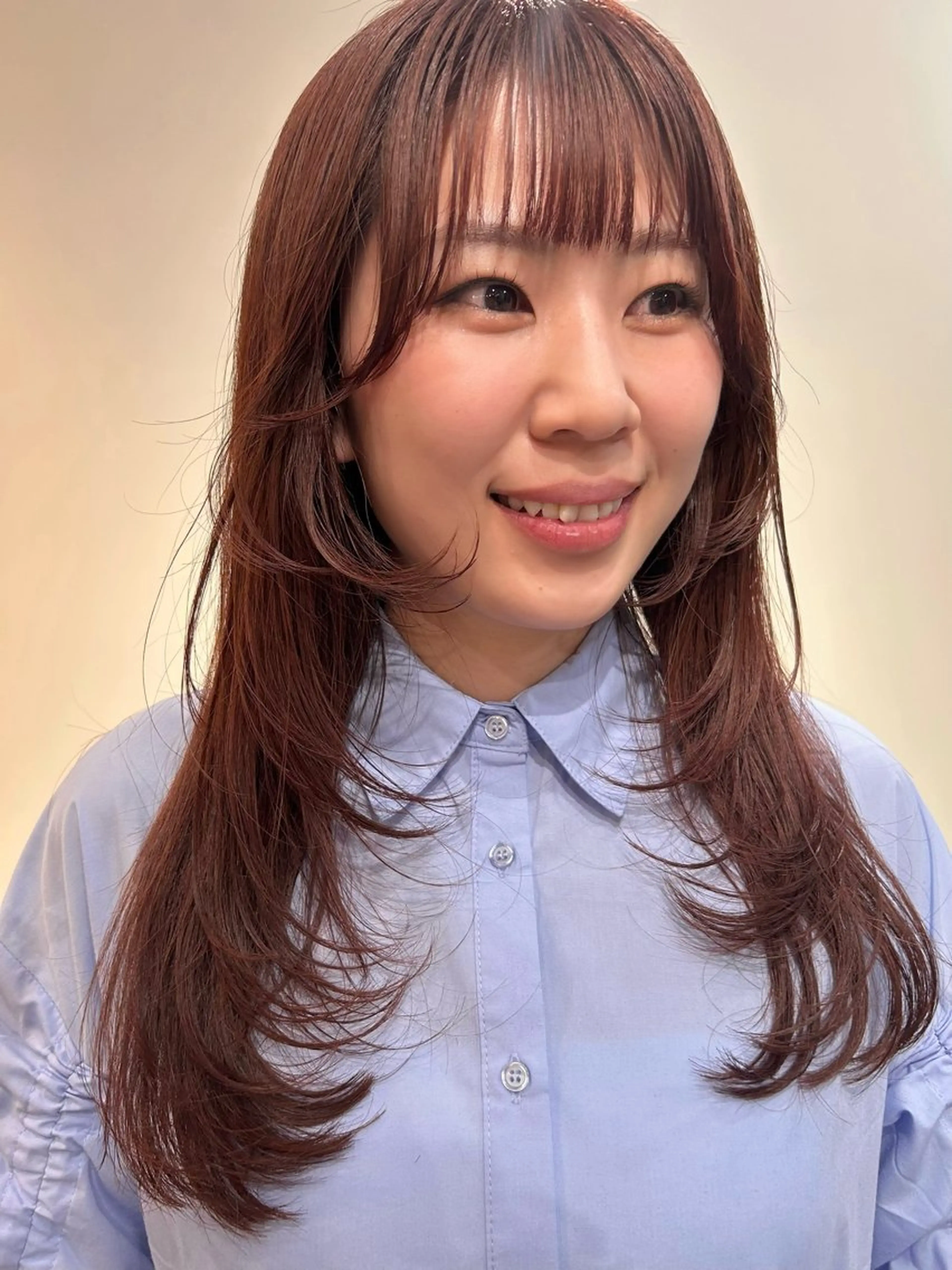 ロング カラー レイヤーカット カット 似合わせヘア/透明感 カラー/ Rioのヘアスタイル