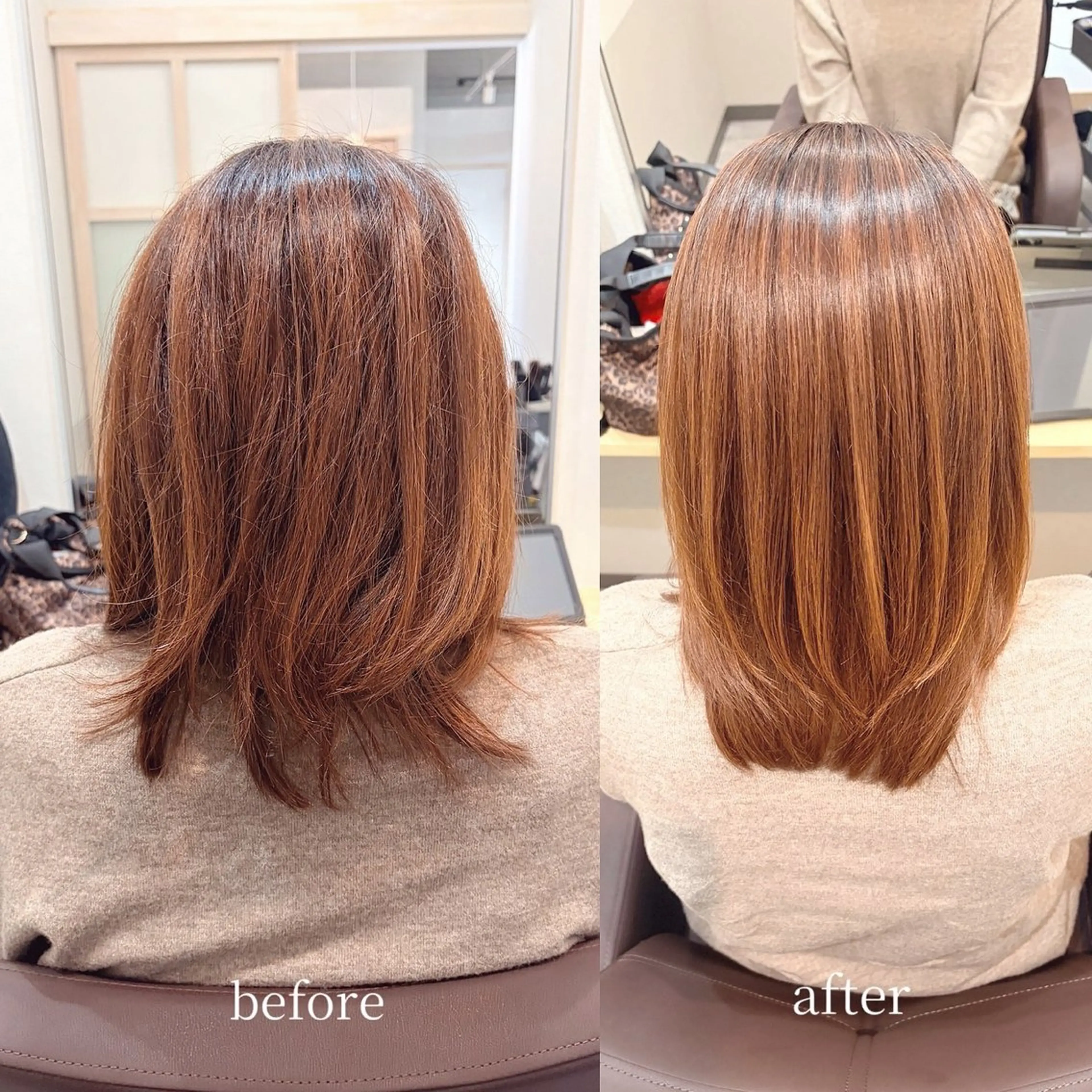 ミディアム 髪質改善 カット 縮毛矯正 【モデル募集中】 髪質改善専門店リアンのヘアスタイル